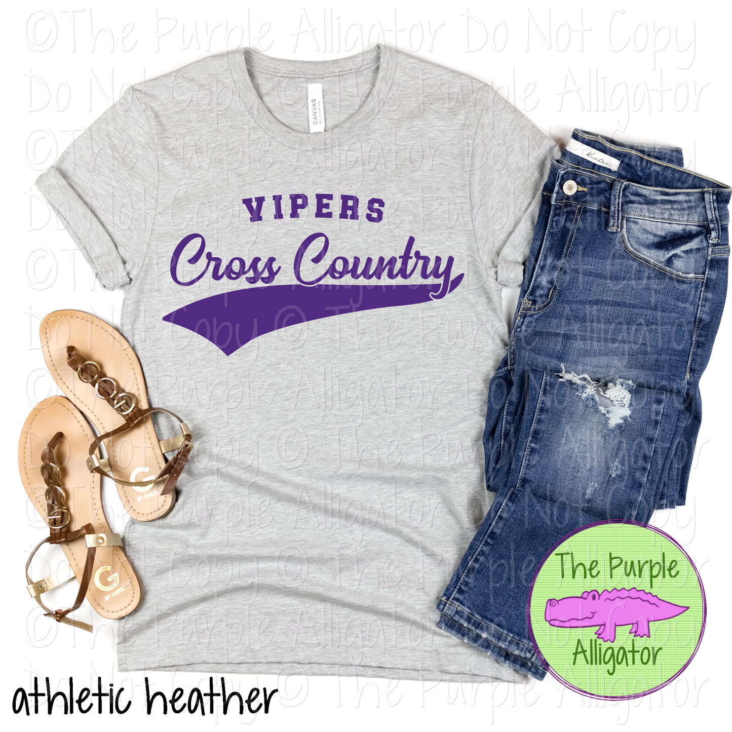 Vipers Cross Country Swash SC12 | Mascot School Spirit Design | Custom Mascot Cross Country Apparel | Custom Team Apparel - CHOOSE YOUR DESIGN COLOR - 0725 (d2f TPA)