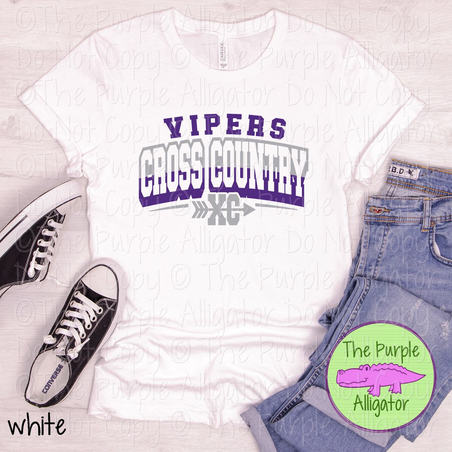 Vipers Cross Country SC17 Mascot School Spirit Wear Team Swag - CHOOSE YOUR DESIGN COLORS (d2f TPA)