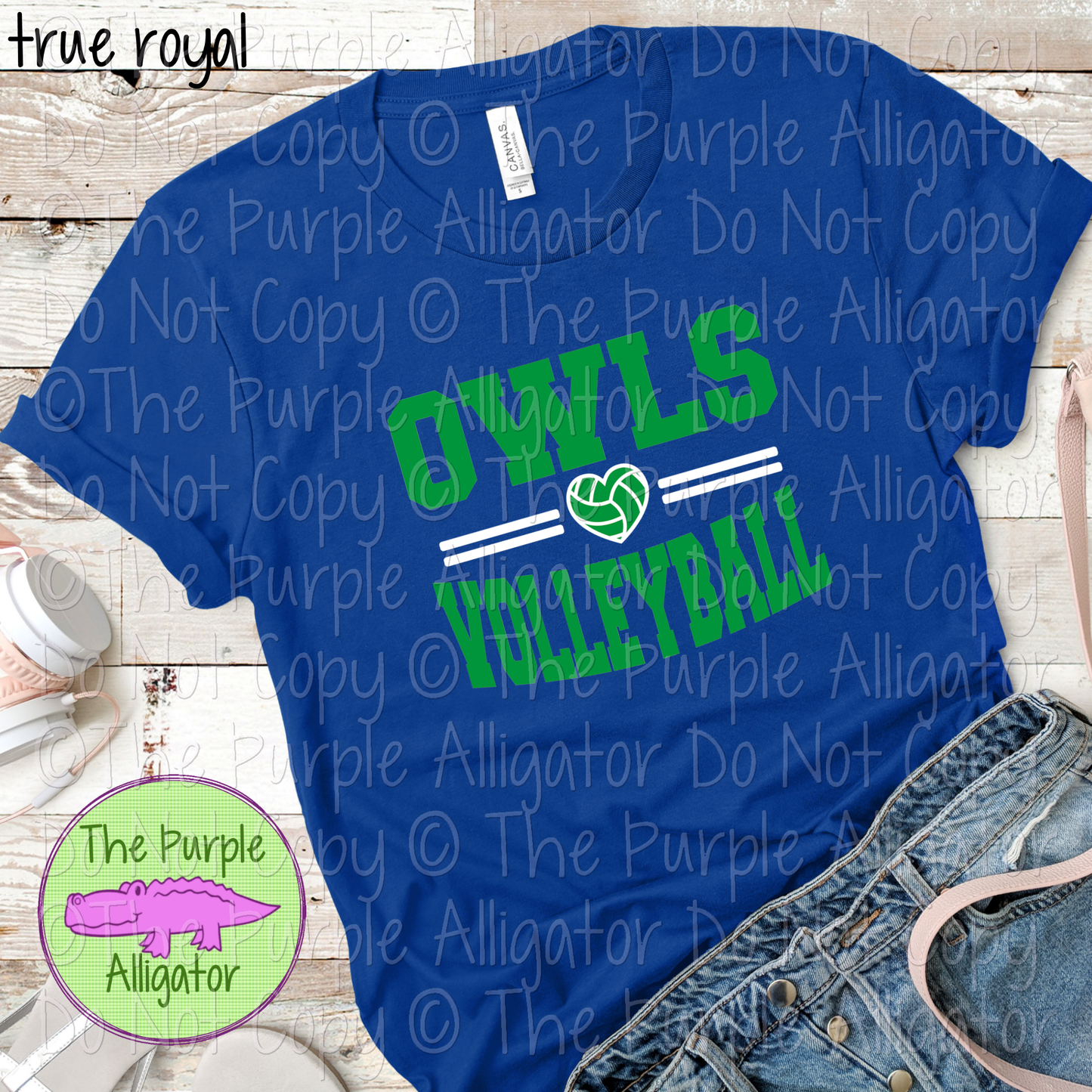 Owls Volleyball Heart SC20 Mascot School Spirit Wear Team Swag - CHOOSE YOUR DESIGN COLORS - 0625 (d2f TPA)