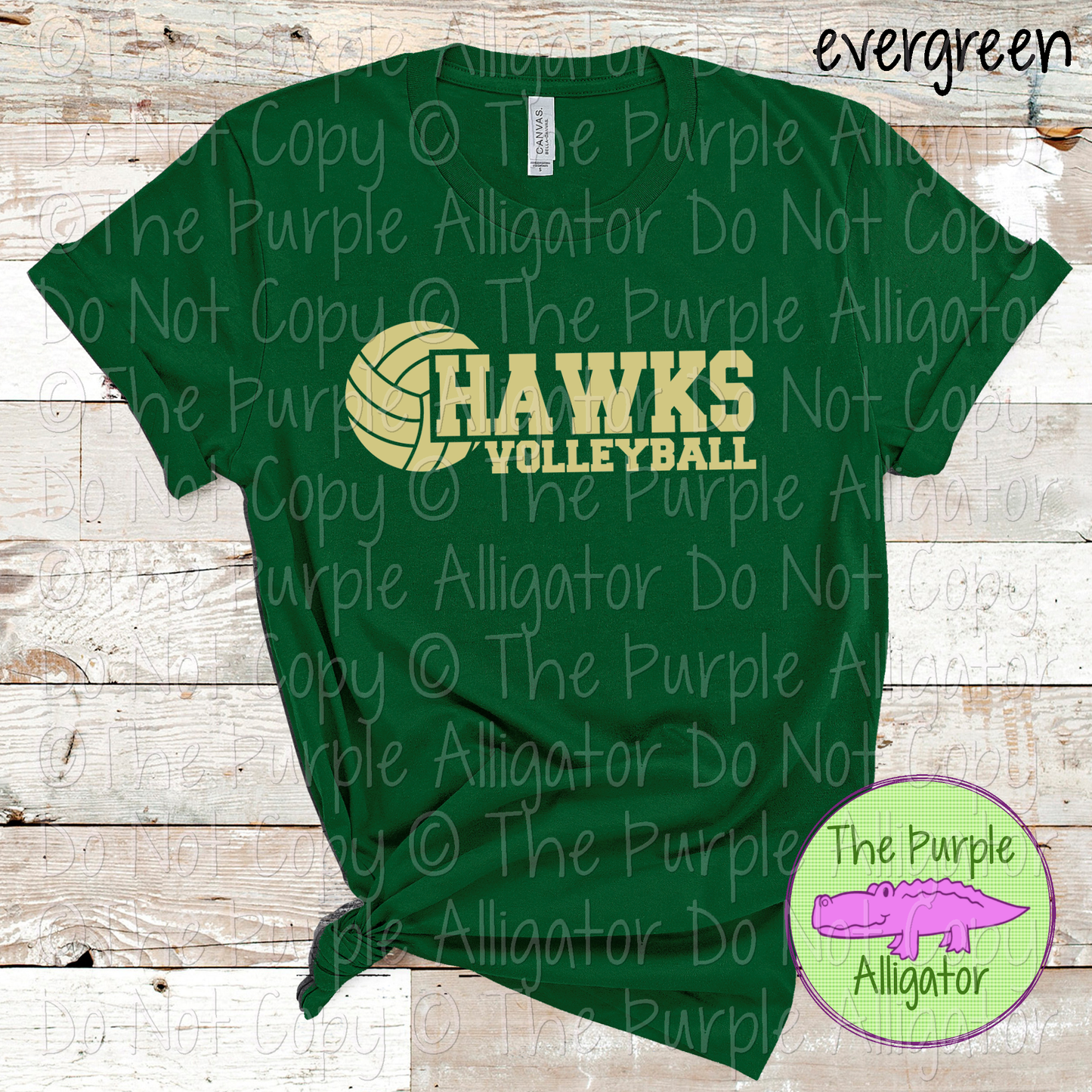 Hawks Volleyball SC31 Mascot School Spirit Wear Team Swag - CHOOSE YOUR DESIGN COLOR - 0625 (d2f TPA)