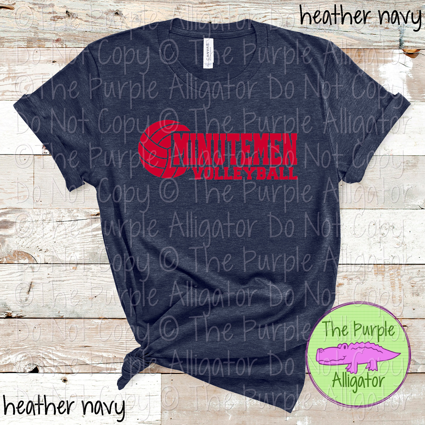 Minutemen Volleyball SC31 Mascot School Spirit Wear Team Swag - CHOOSE YOUR DESIGN COLOR - 0625 (d2f TPA)