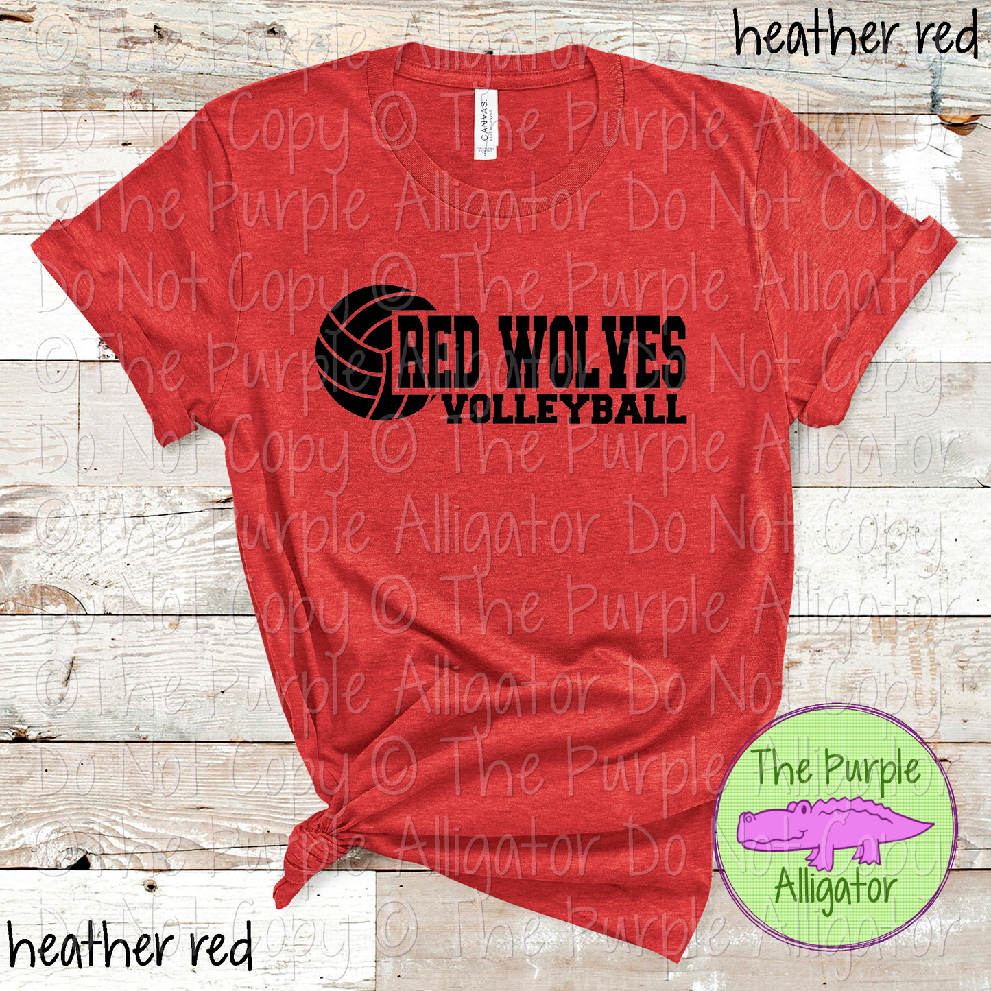 Red Wolves Volleyball SC31 Mascot School Spirit Wear Team Swag - CHOOSE YOUR DESIGN COLOR - 0625 (d2f TPA)