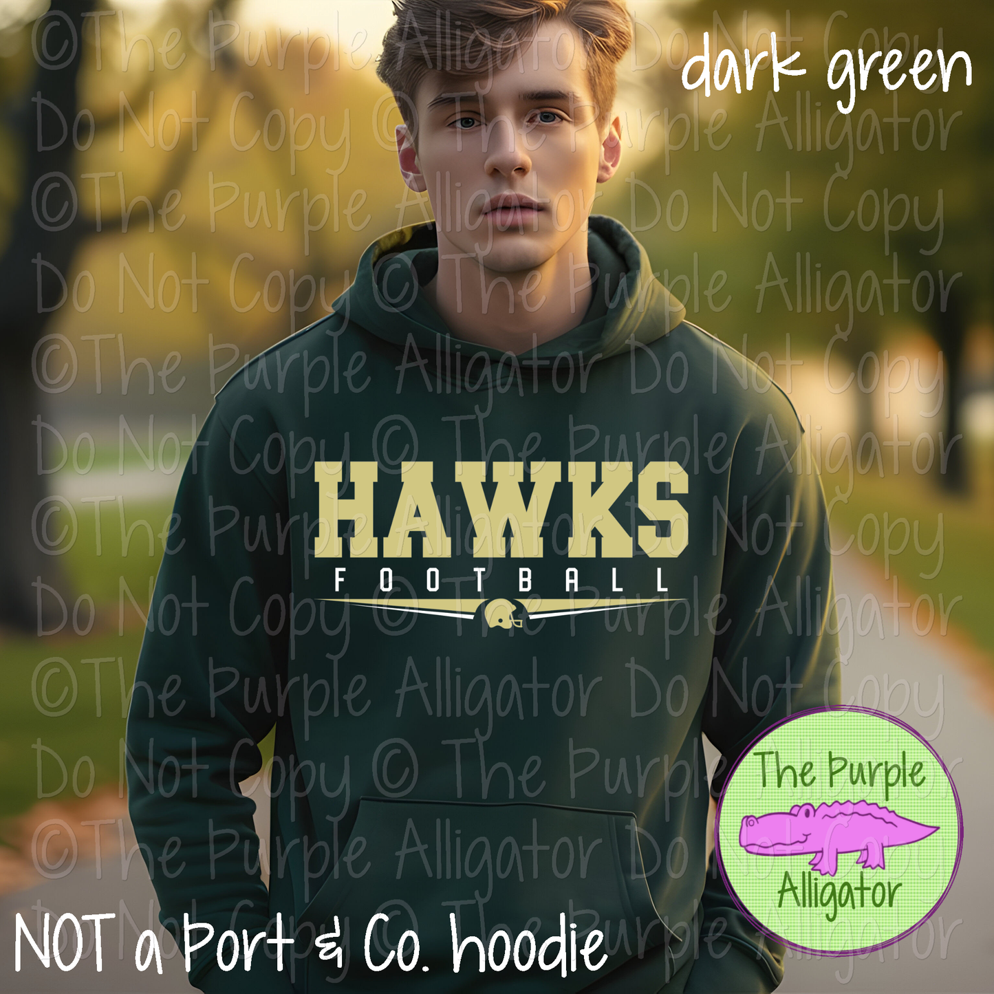 Hawks Football SC37 School Mascot Spirit Wear Design | Custom Team Apparel - CHOOSE YOUR DESIGN COLOR - 0725 (d2f TPA)