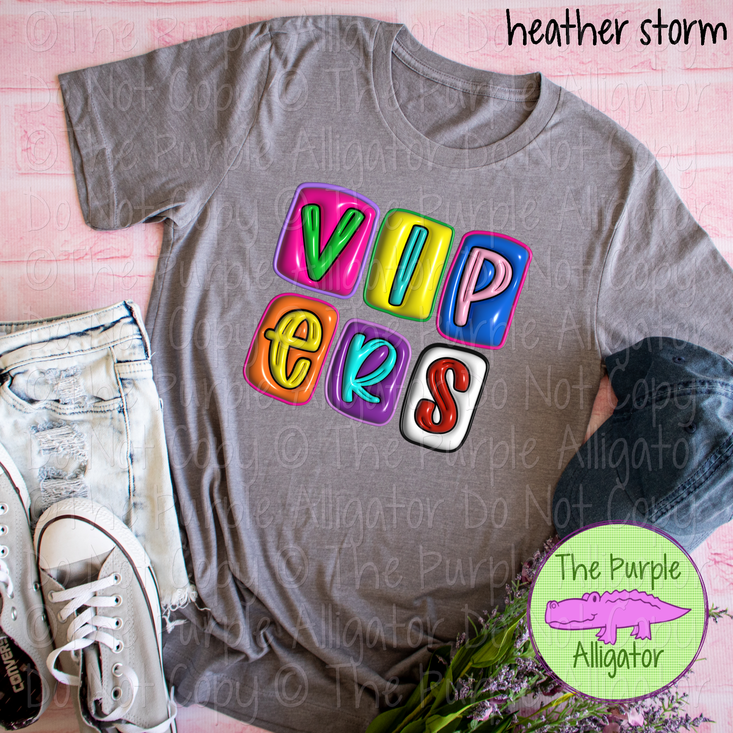 Vipers 3D Puff Mascot Puffy-Look Spirit Wear 1224 TPA