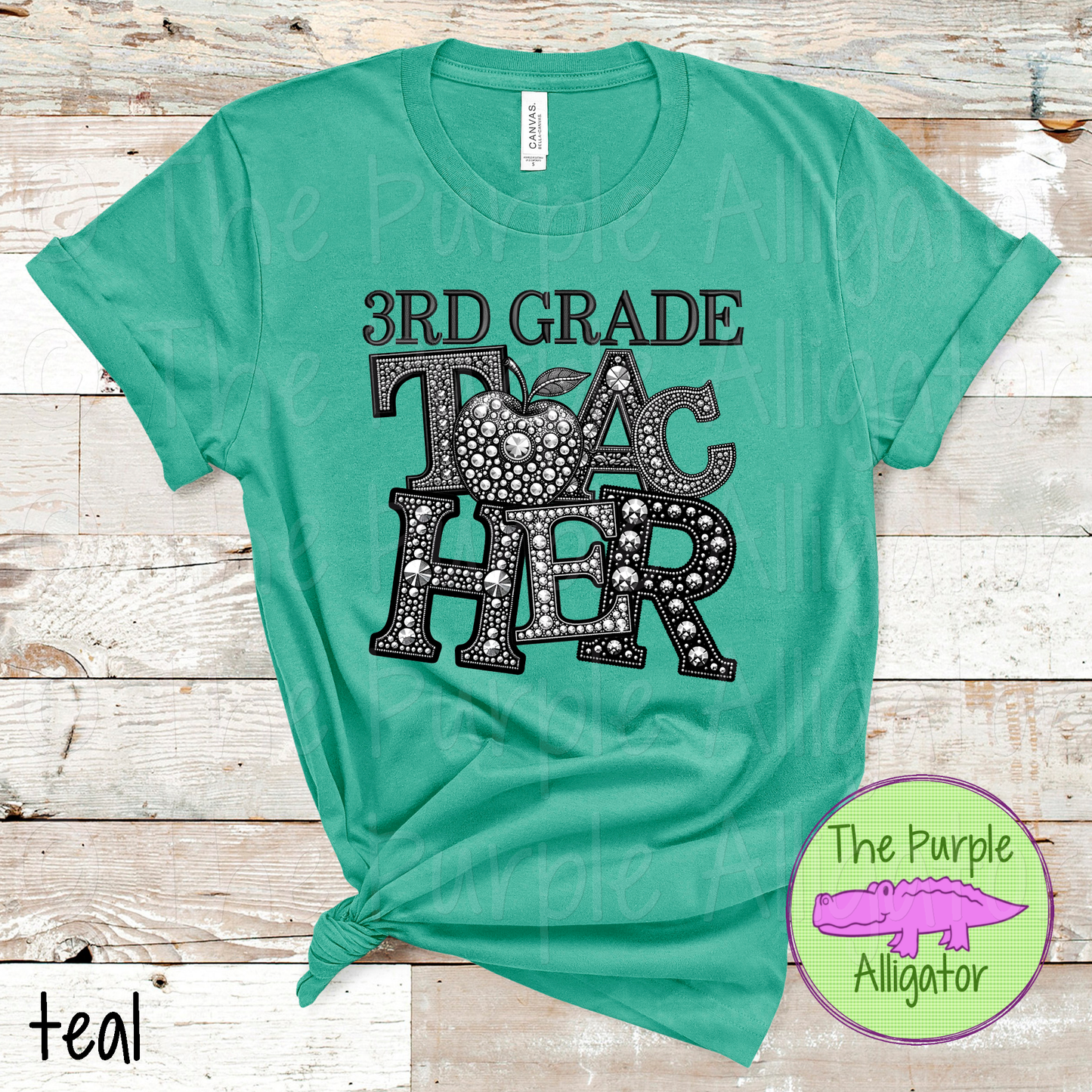 3rd Grade Teacher Faux Rhinestones (d2f TED)