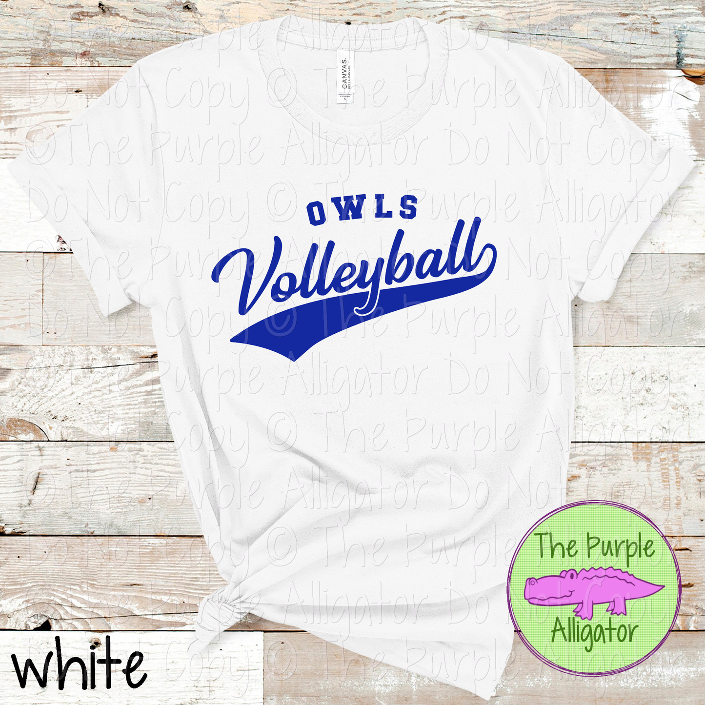 Owls Volleyball Swash SC40 School Mascot Spirit Wear Design | Custom Team Apparel - CHOOSE YOUR DESIGN COLOR - 0725 (d2f TPA)