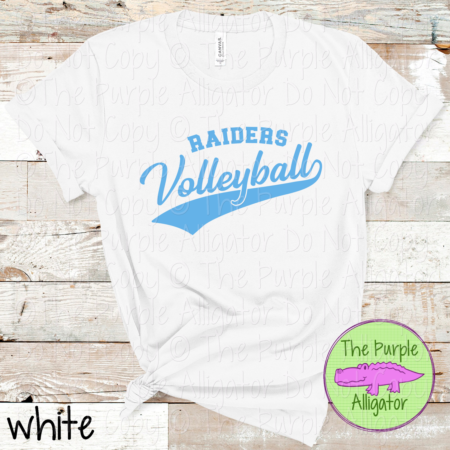 Raiders Volleyball Swash SC40 School Mascot Spirit Wear Design | Custom Team Apparel - CHOOSE YOUR DESIGN COLOR - 0725 (d2f TPA)
