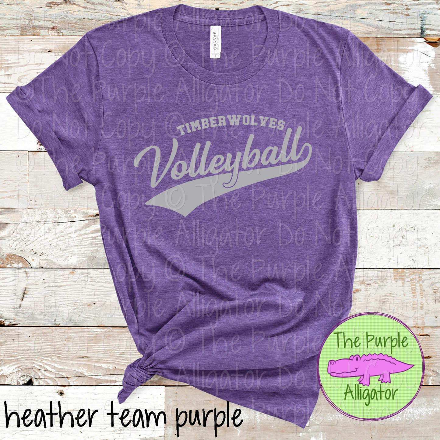 Timberwolves Volleyball Swash SC40 School Mascot Spirit Wear Design | Custom Team Apparel - CHOOSE YOUR DESIGN COLOR - 0725 (d2f TPA)