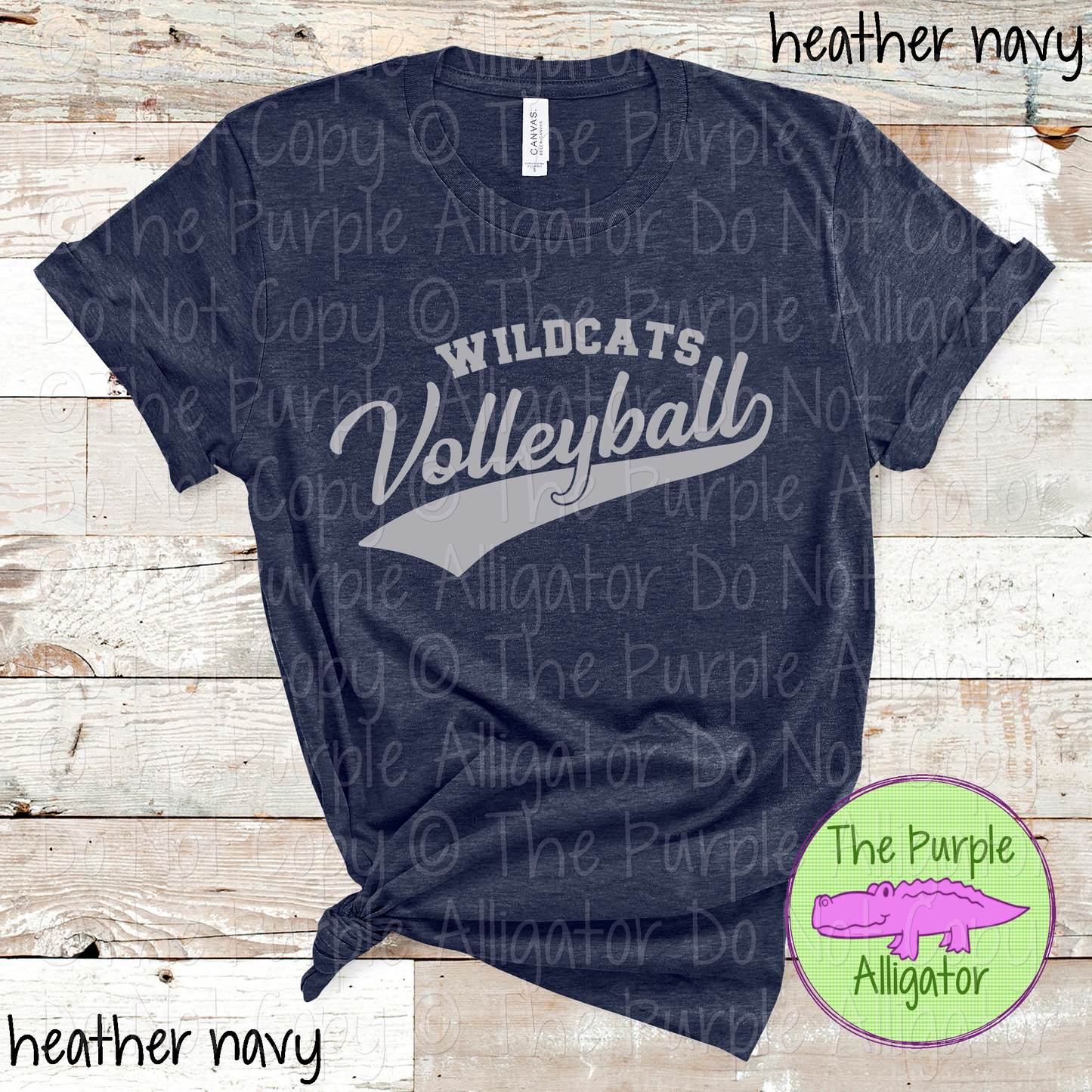 Wildcats Volleyball Swash SC40 School Mascot Spirit Wear Design | Custom Team Apparel - CHOOSE YOUR DESIGN COLOR - 0725 (d2f TPA)