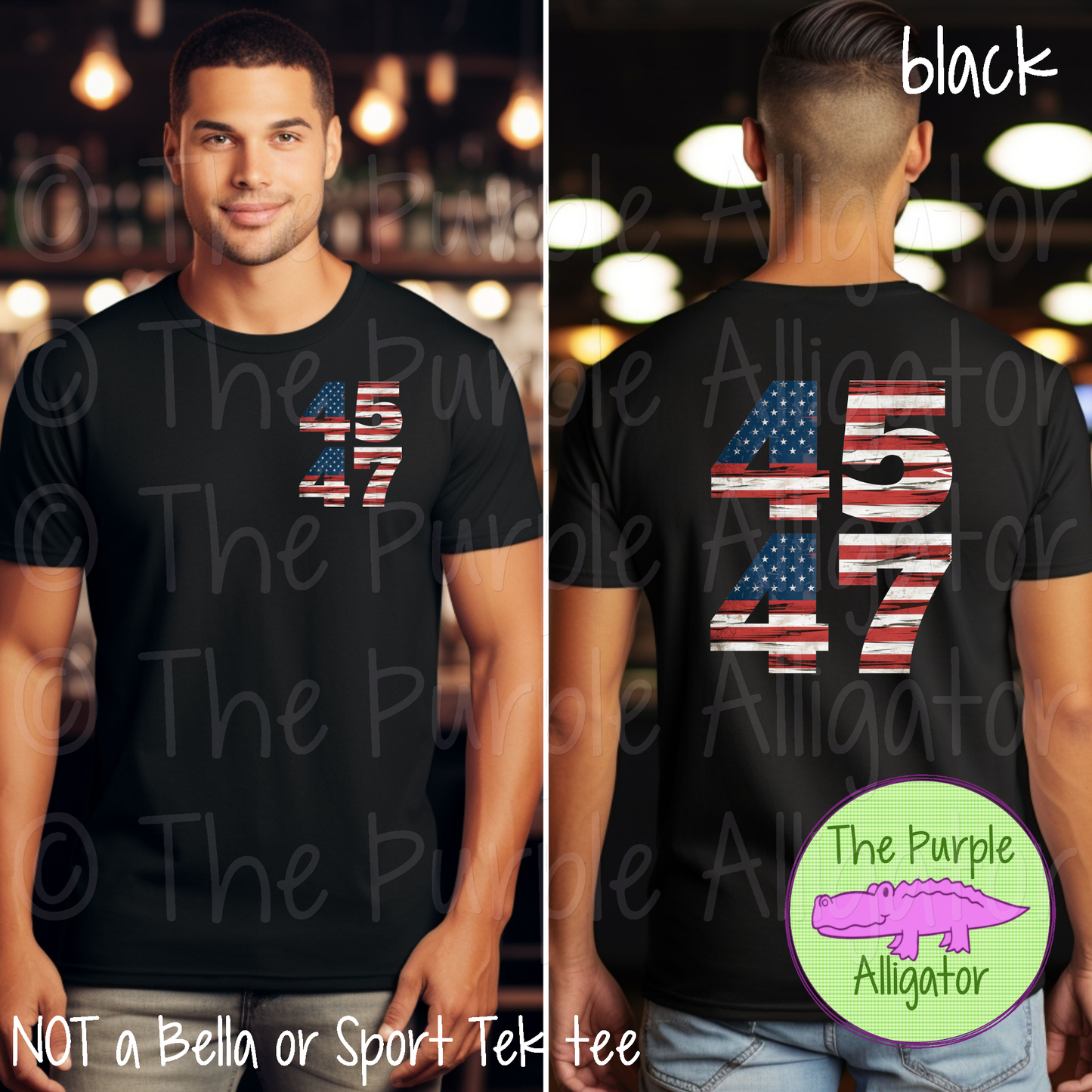 45 47 US Flag Front or Front/Back (d2f TY)
