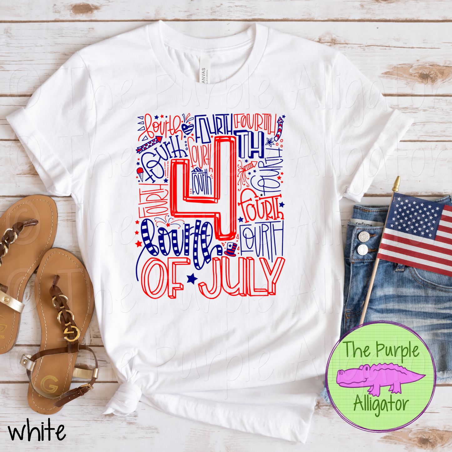 4th of July Two Color Typeset RED & BLUE (d2f TPA)