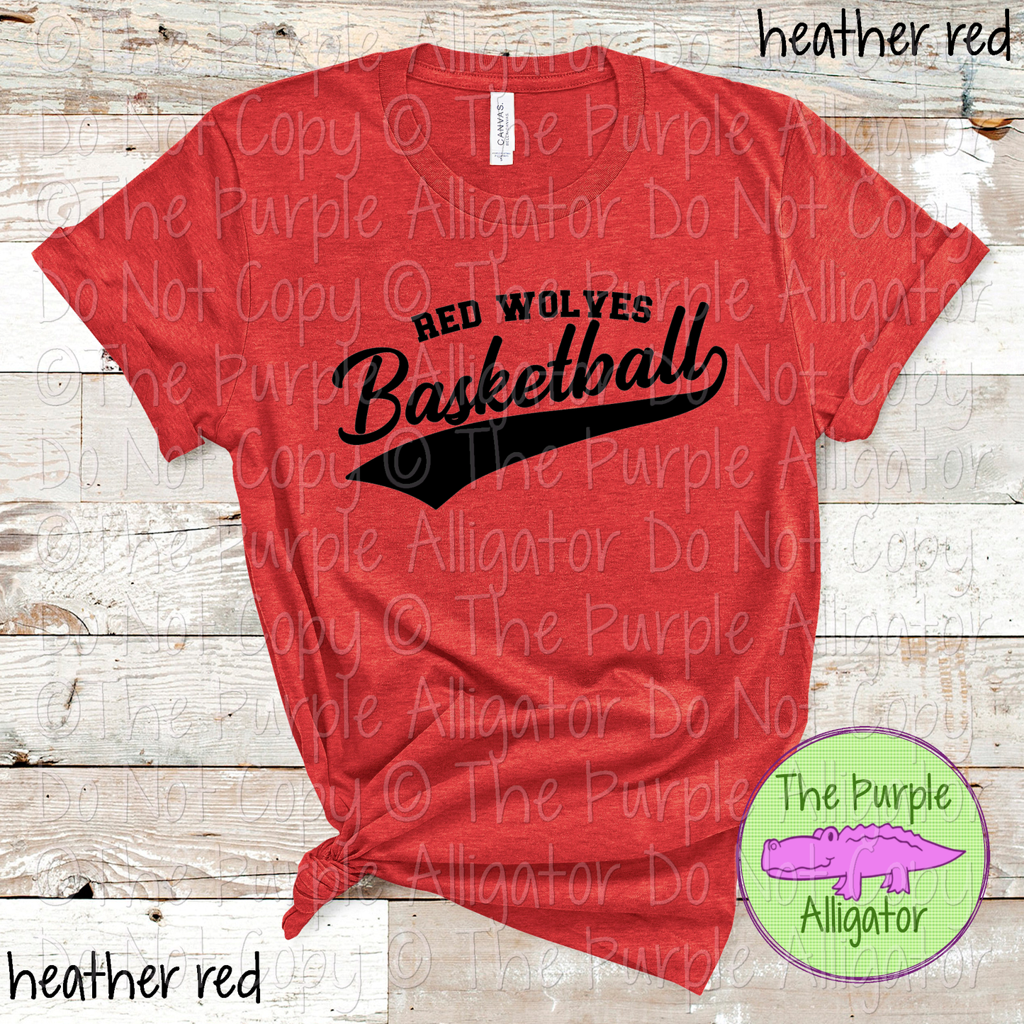 Red Wolves Basketball Swash SC54 Mascot School Spirit Wear Team Swag - CHOOSE YOUR DESIGN COLOR - 0625 (d2f TPA)