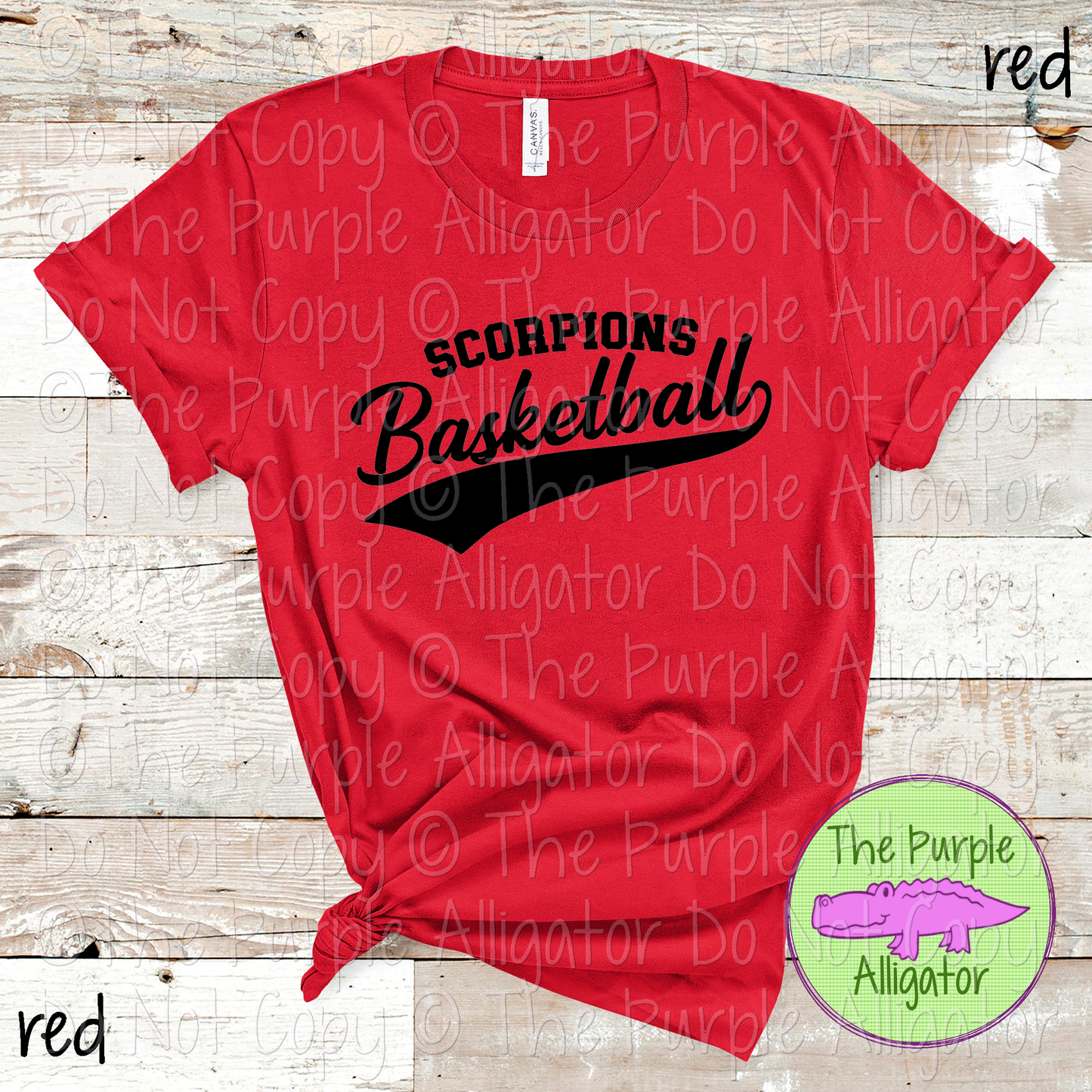 Scorpions Basketball Swash SC54 Mascot School Spirit Wear Team Swag - CHOOSE YOUR DESIGN COLOR - 0625 (d2f TPA)