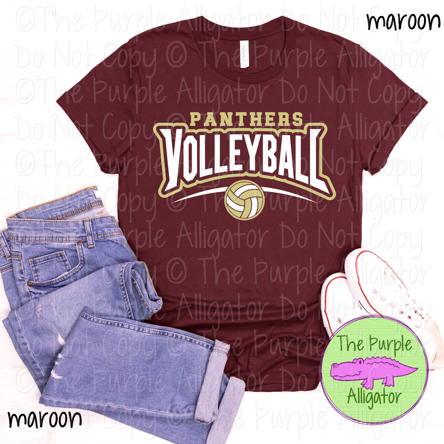 Panthers Volleyball SC55 Mascot School Spirit - CHOOSE YOUR DESIGN COLORS (d2f TPA)