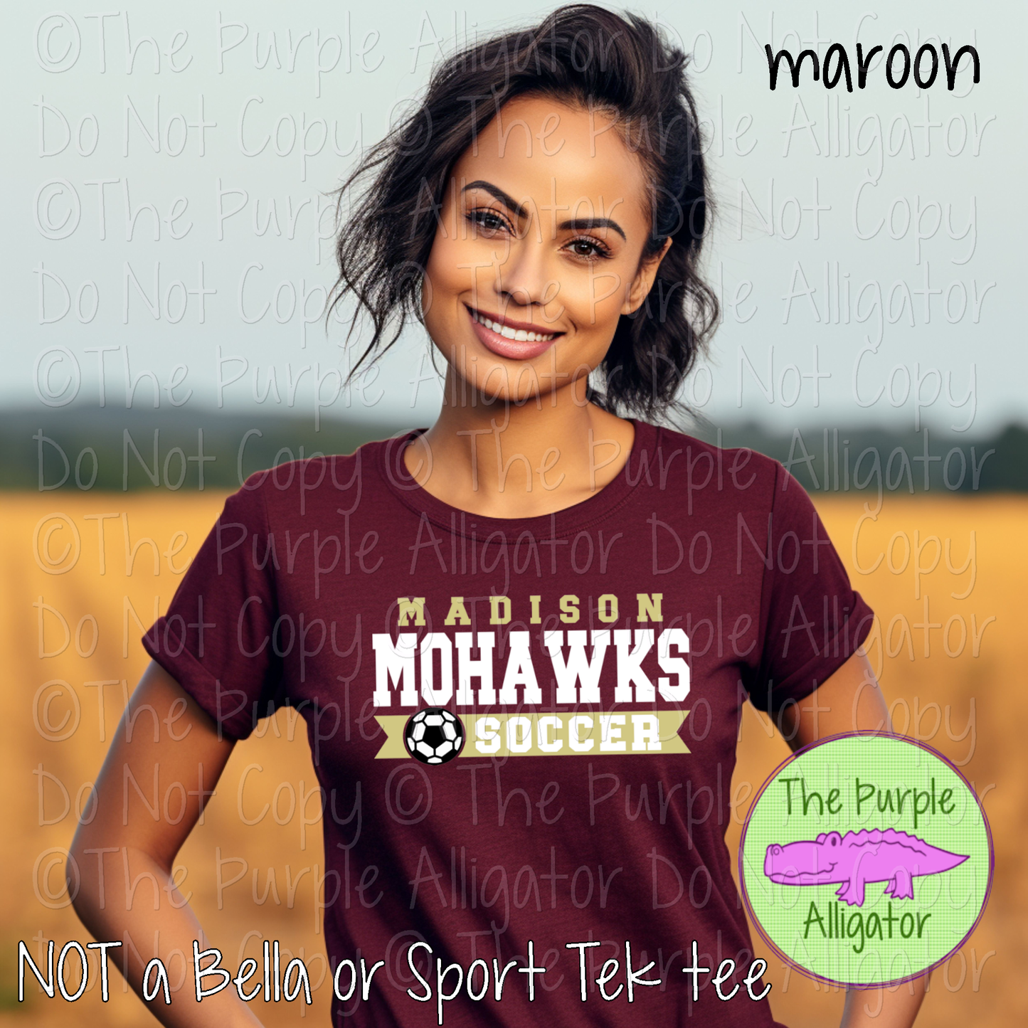 Madison Mohawks Soccer SC6 Mascot School Spirit - CHOOSE YOUR DESIGN COLORS (d2f TPA)