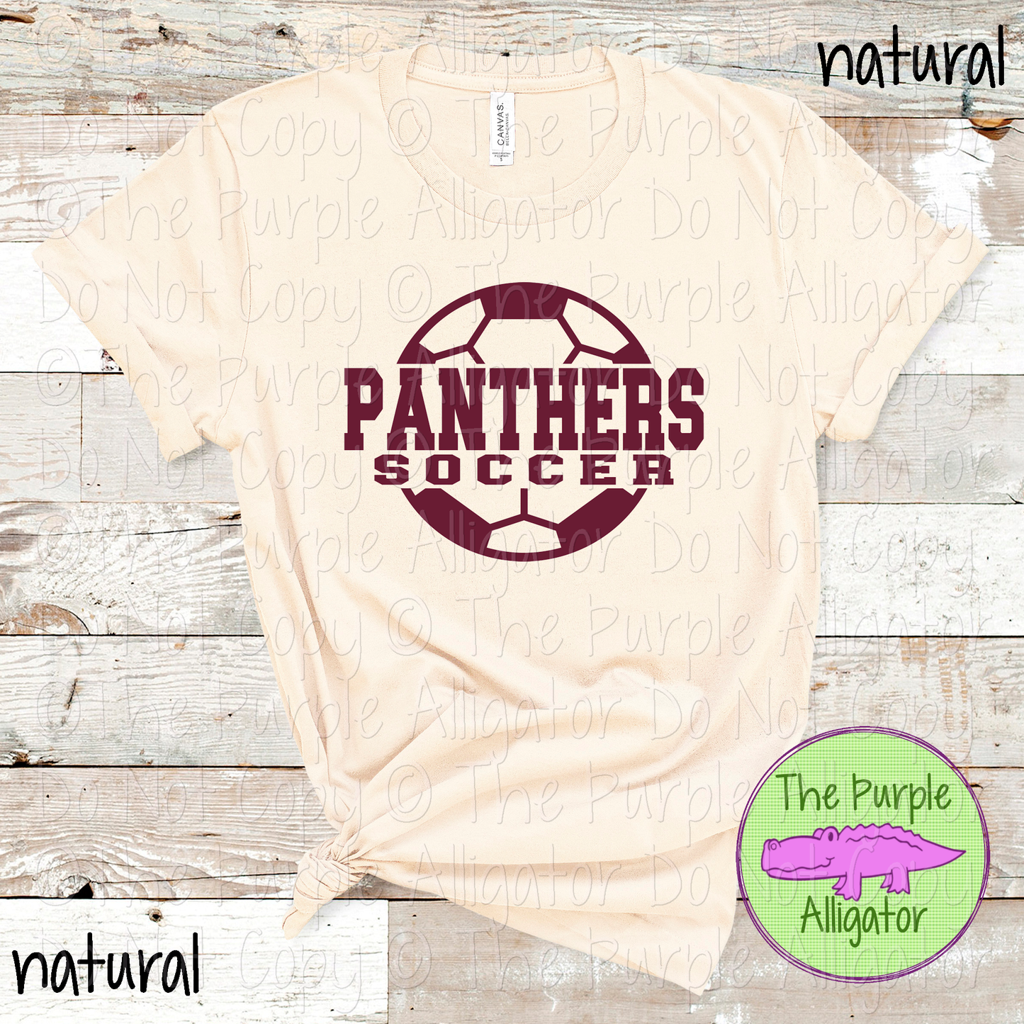 Panthers Soccer SC9 Mascot School Spirit - CHOOSE YOUR DESIGN COLOR (d2f TPA)