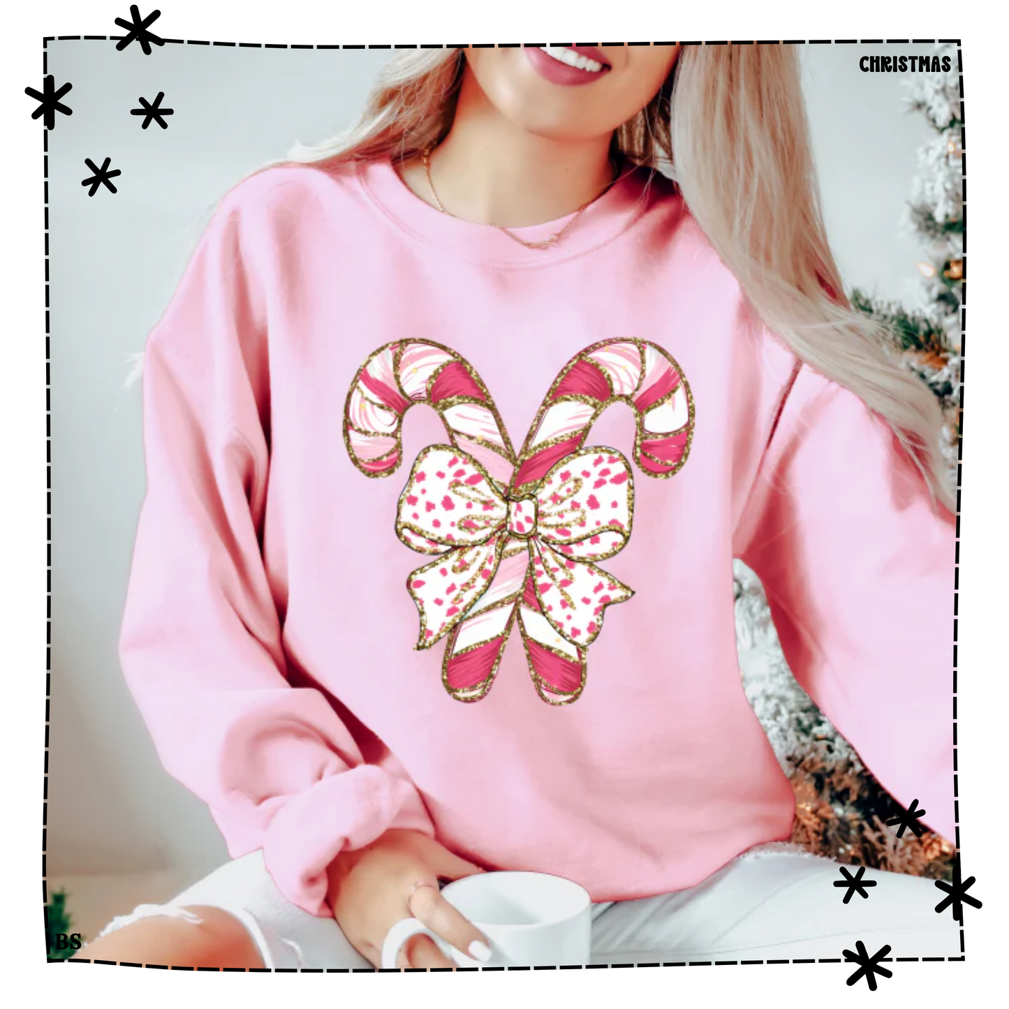 Candy Cane Faux Glitter Coquette WEEKLY DROP