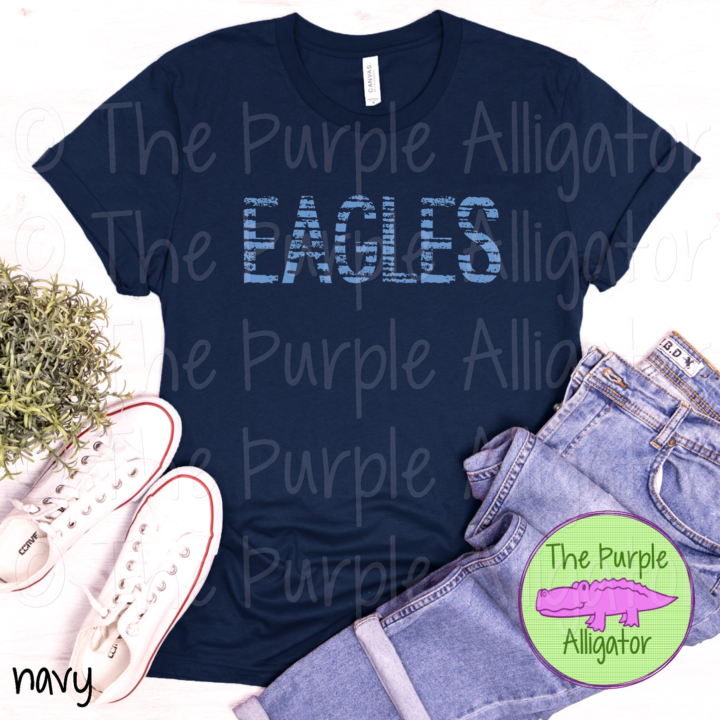 Eagles Grunge Stripe Mascot School Spirit - CHOOSE YOUR TEXT COLOR (d2f TPA)
