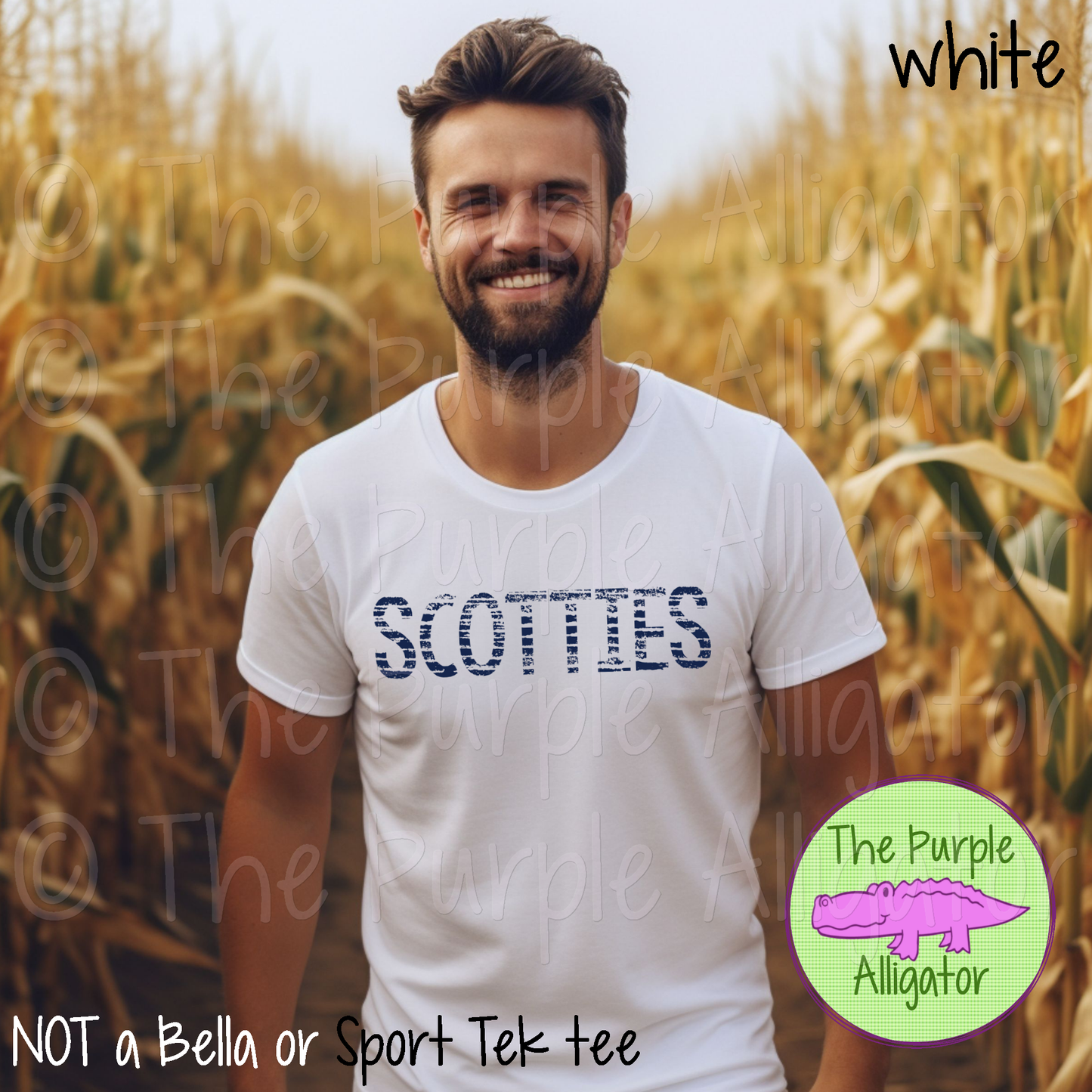 Scotties Grunge Stripe Mascot School Spirit - CHOOSE YOUR TEXT COLOR (d2f TPA)