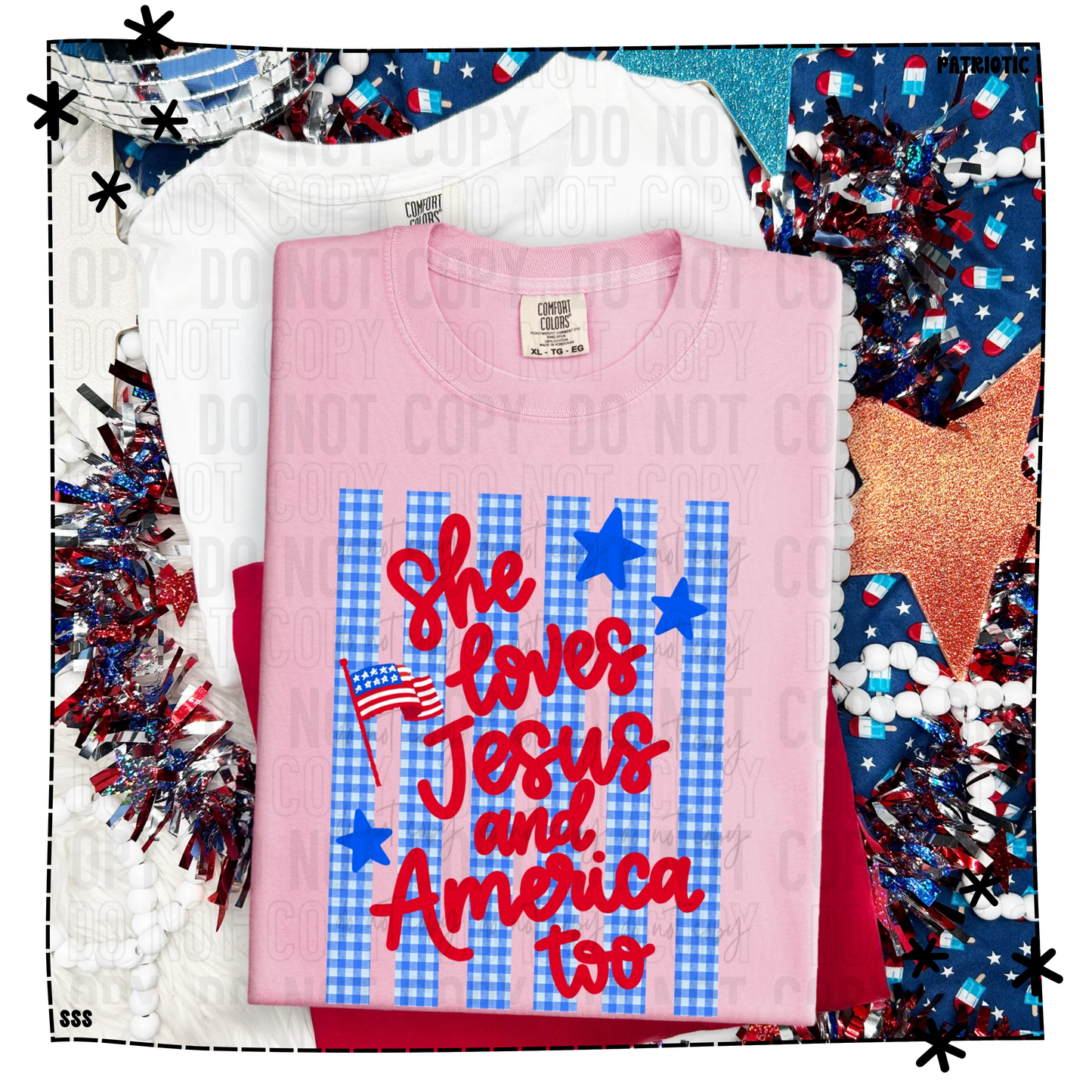 She Loves Jesus Blue Plaid Stripes WEEKLY DROP