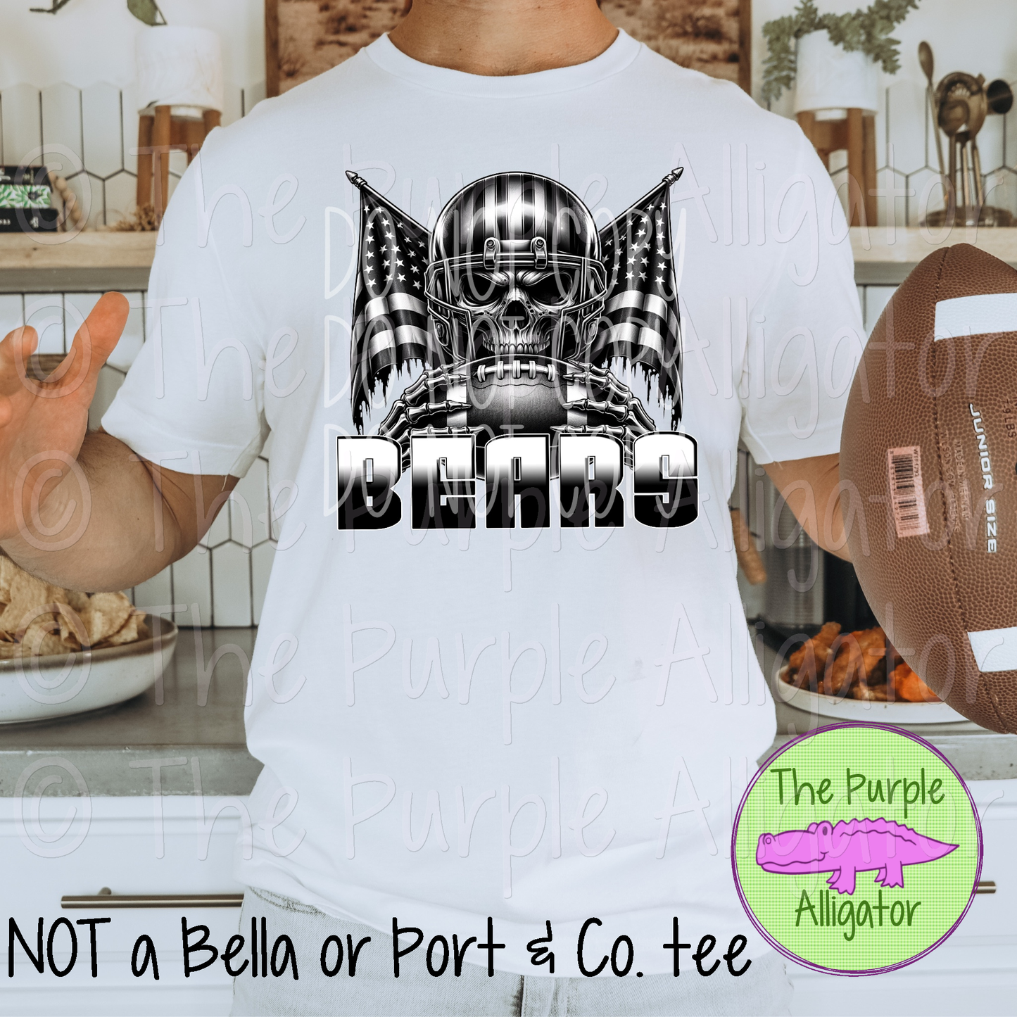 Flags Skull Football Bears Mascot School Spirit (d2f PHDC)