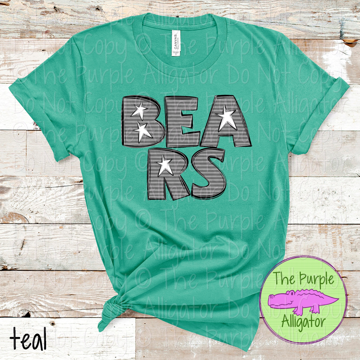 Bears All Star Gray Stripe Mascot Spirit Wear Design 0325 (d2f TPA)