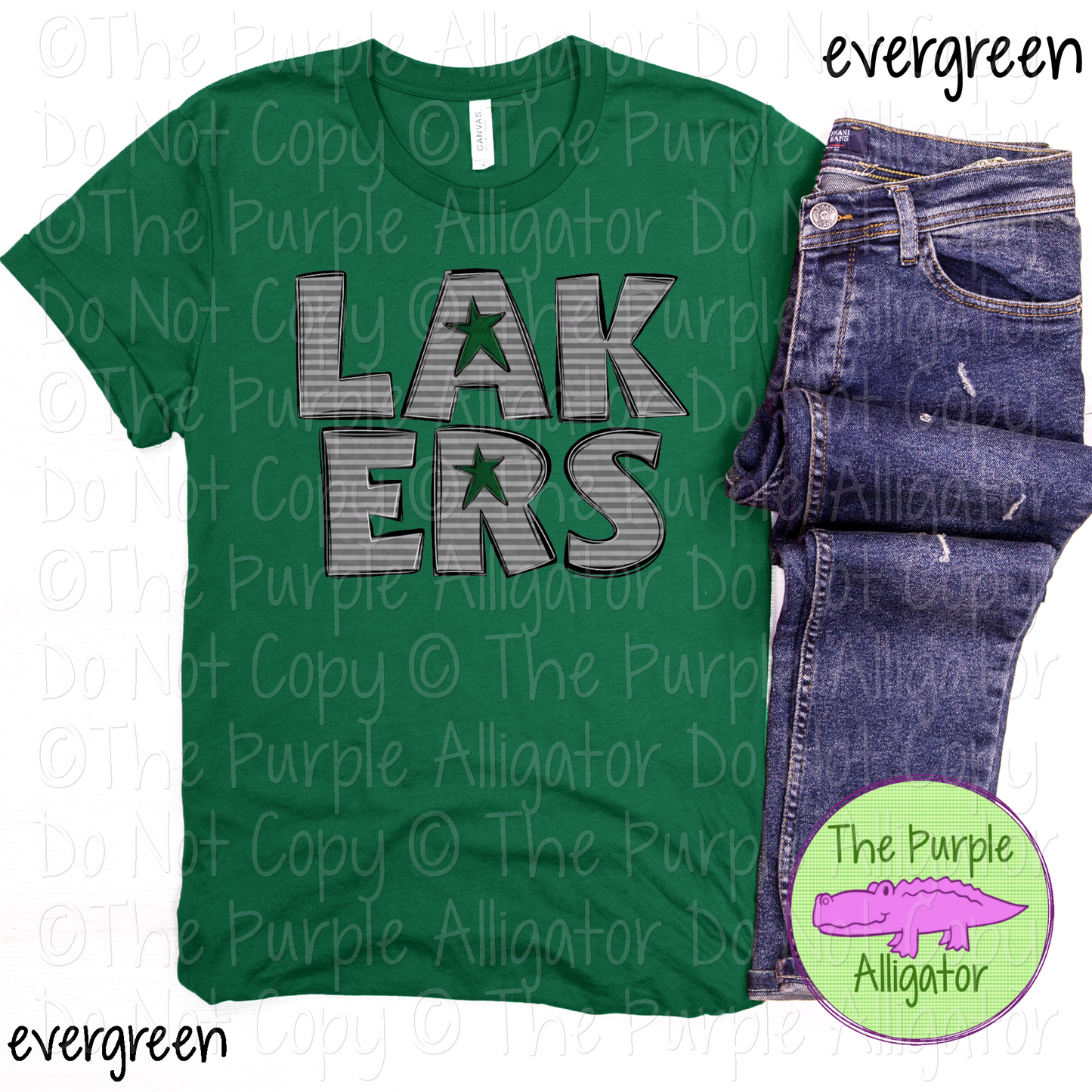 Lakers All Star Gray Stripe Mascot Spirit Wear Design 0325 TPA
