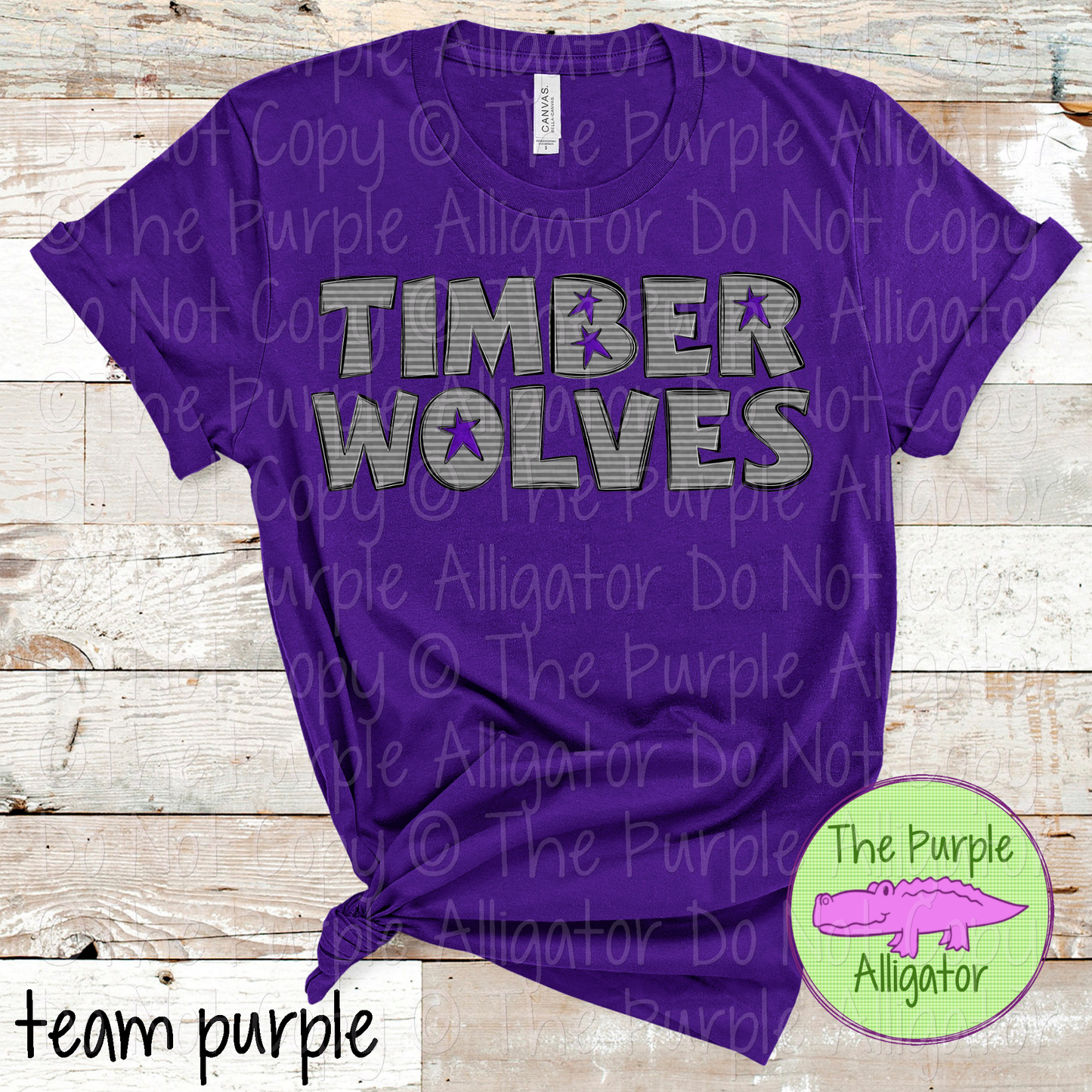 Timberwolves All Star Gray Stripe Mascot Spirit Wear Design 0325 TPA