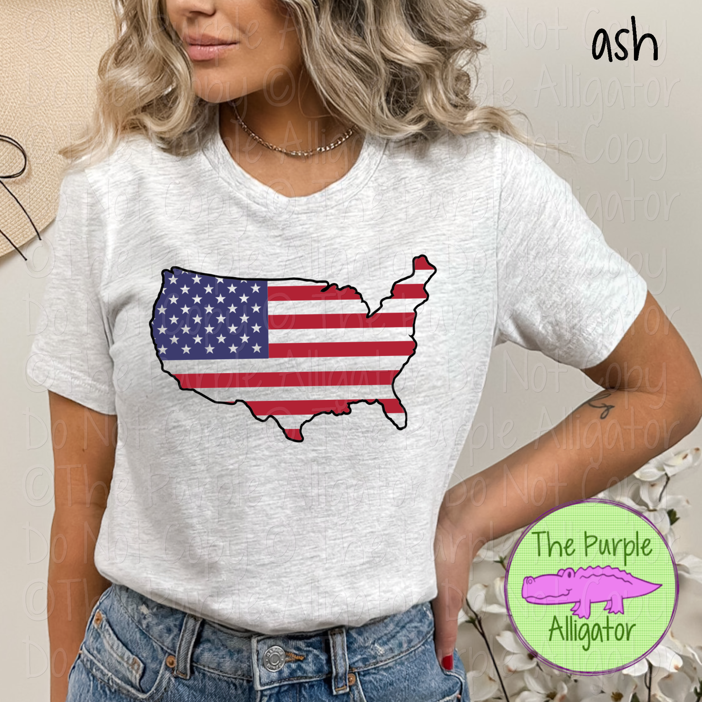 America Patriotic USA Flag Map Graphic Summer Apparel 0622 DAD