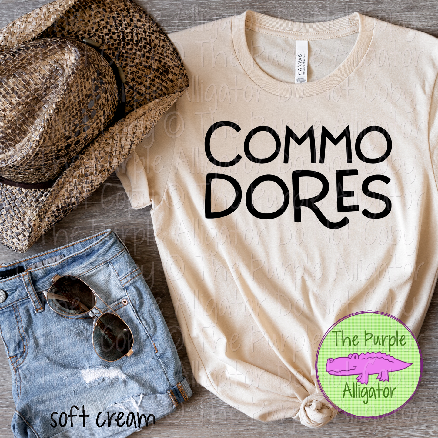 Commodores Argy Mascot Hand-Drawn Style Custom Choose-Your-Color School Spirit Design 0225 (d2f TPA)