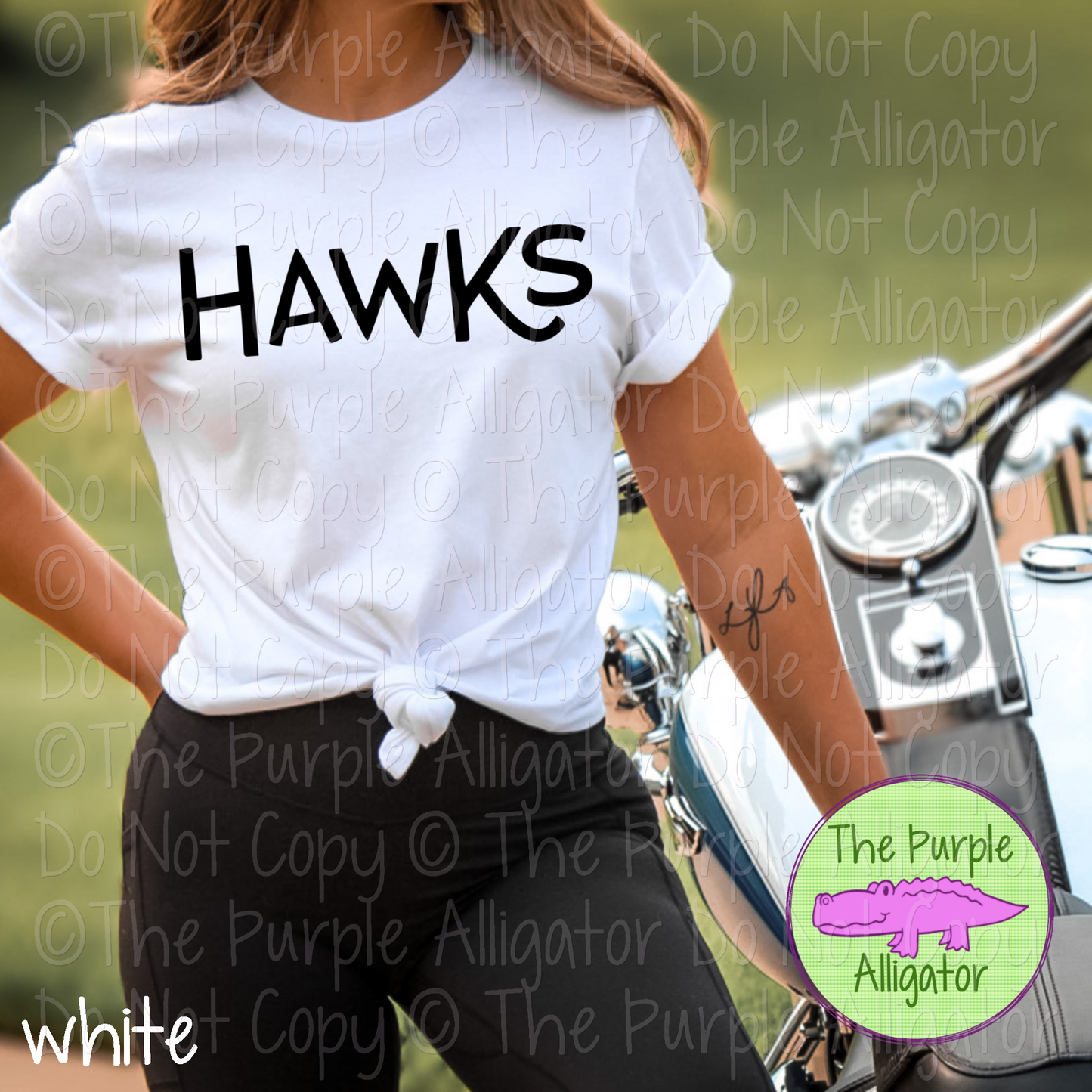 Hawks Argy Mascot Hand-Drawn Style Custom Choose-Your-Color School Spirit Design 0225 (d2f TPA)