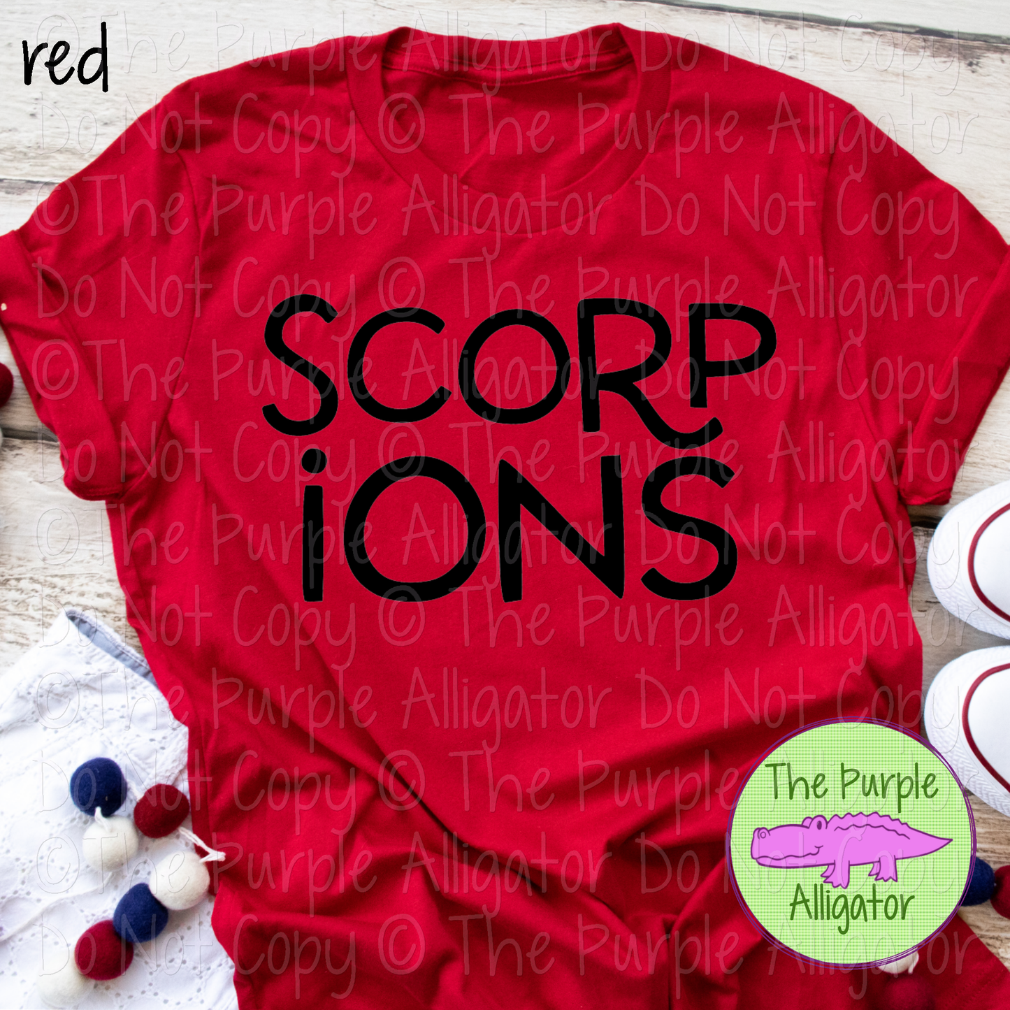 Scorpions Argy Mascot Hand-Drawn Style Custom Choose-Your-Color School Spirit Design 0225 (d2f TPA)