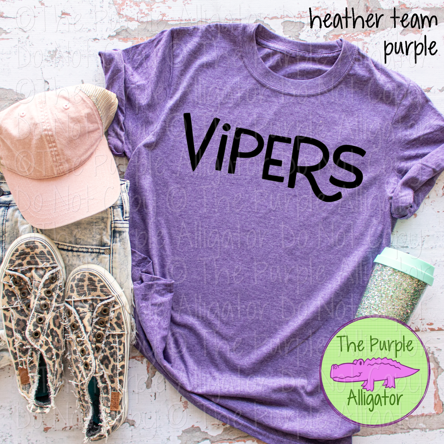 Vipers Argy Mascot Hand-Drawn Style Custom Choose-Your-Color School Spirit Design 0225 (d2f TPA)