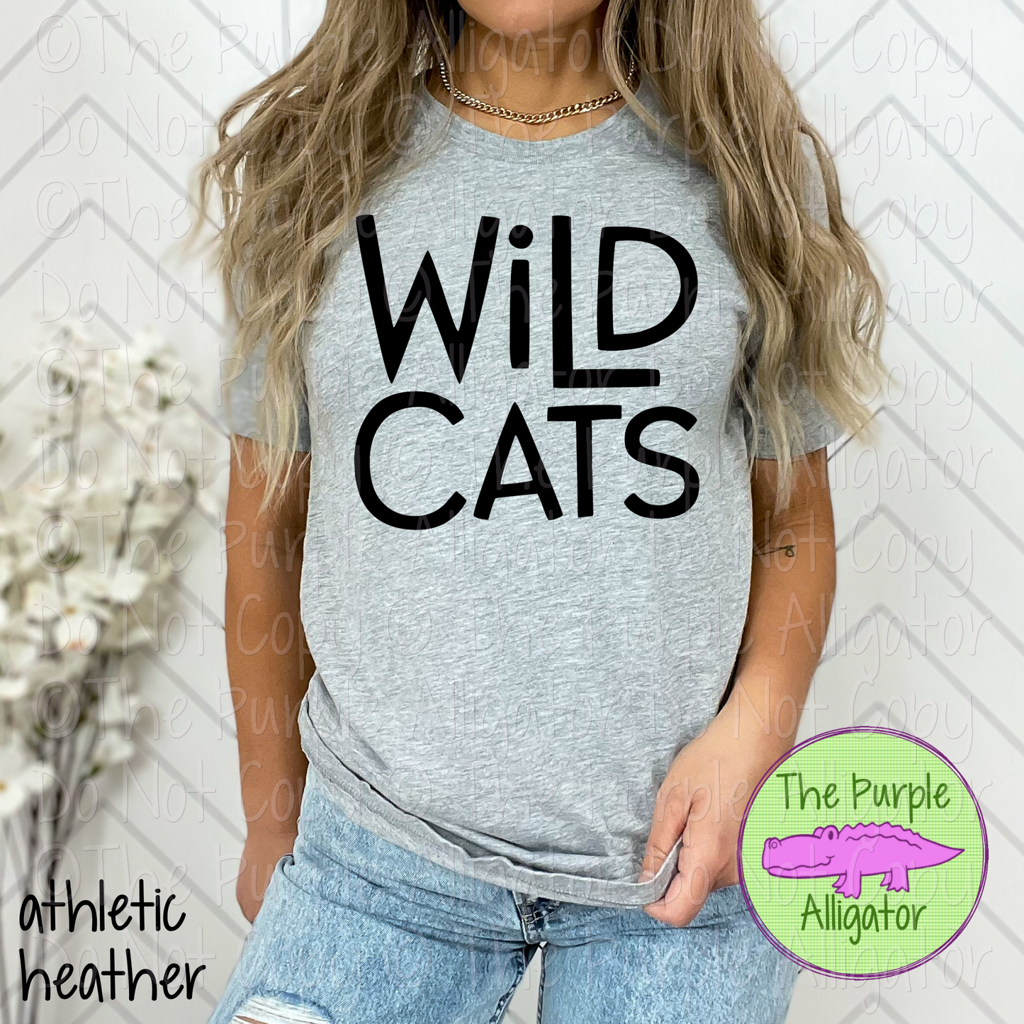 Wildcats Argy Mascot Hand-Drawn Style Custom Choose-Your-Color School Spirit Design 0225 (d2f TPA)