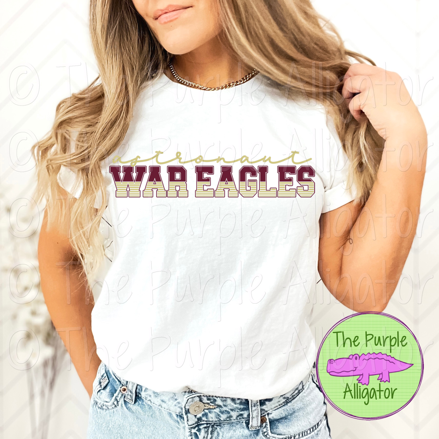 Astronaut War Eagles Team Player Stripe Mascot School Spirit CHOOSE YOUR DESIGN COLORS (d2f TPA)