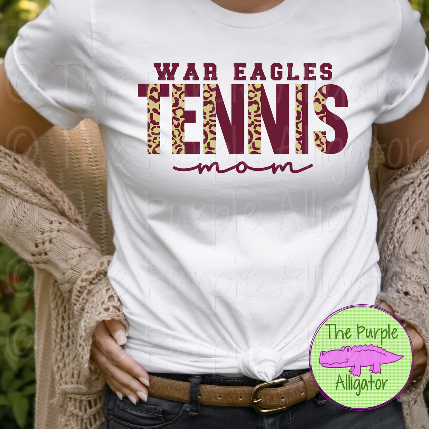 War Eagles Tennis Mom SC8 Mascot School Spirit - CHOOSE YOUR DESIGN COLORS (d2f TPA)