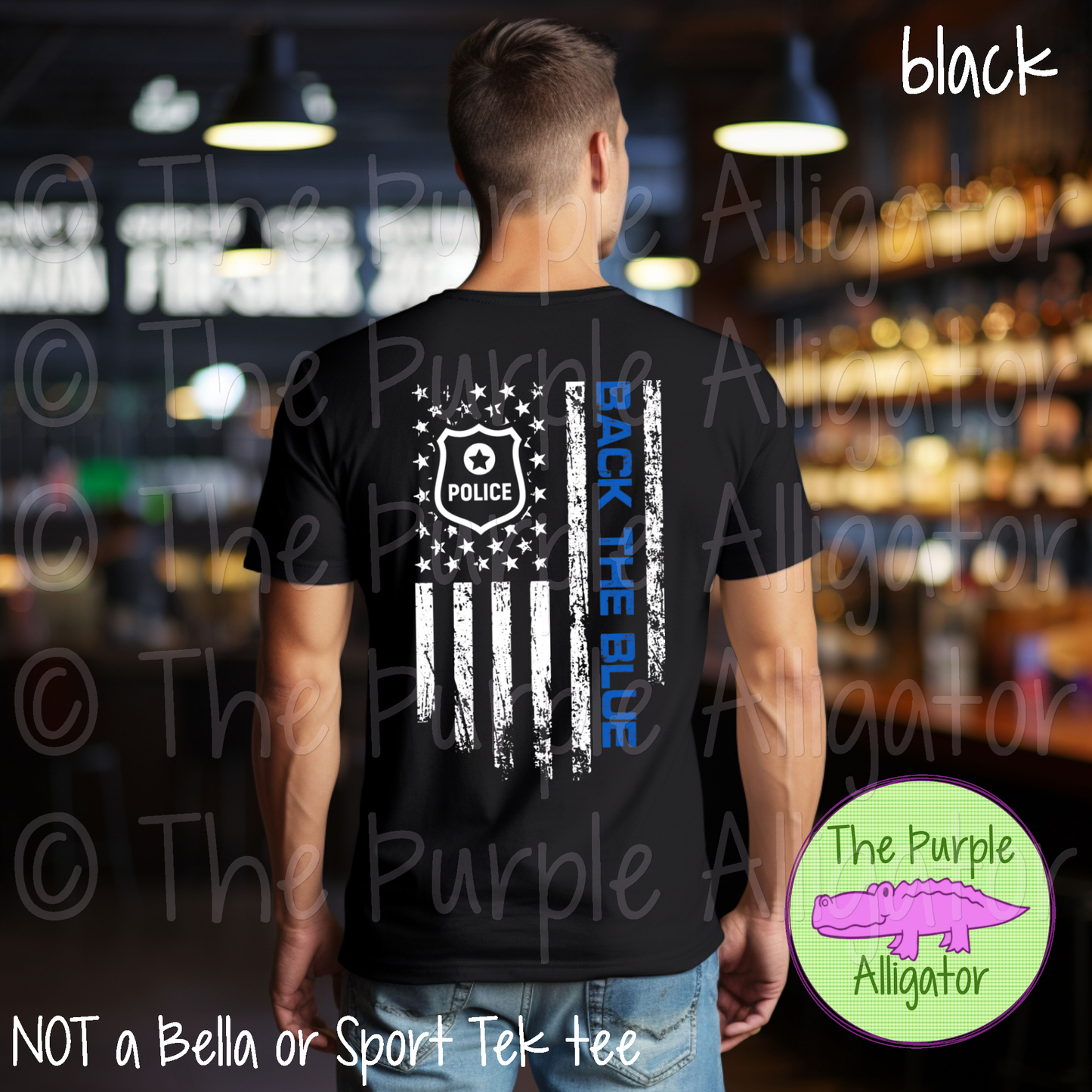 Back the Blue Shield - BACK OF TEE DESIGN - 0922 (d2f FS)