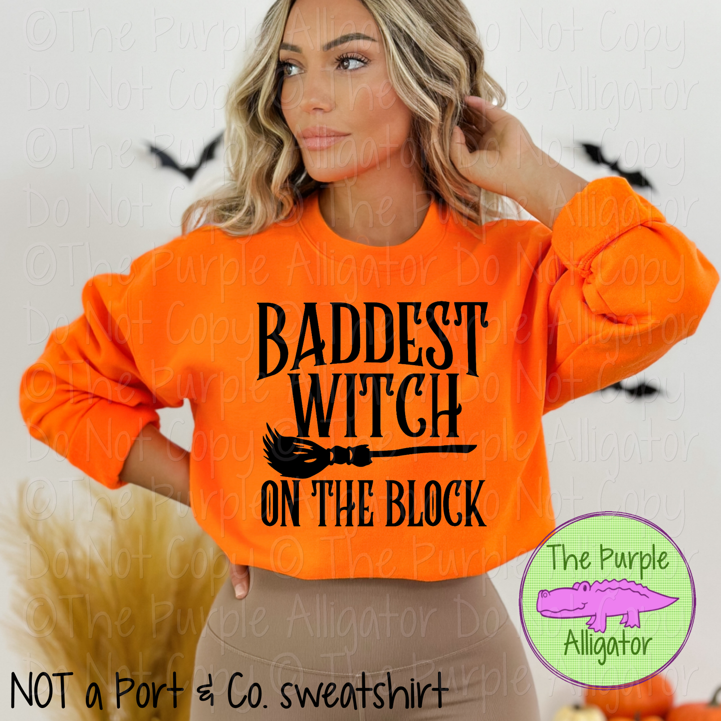 Baddest Witch on the Block | Funny Halloween Witch Graphic Tee for Women 0919 OtBB