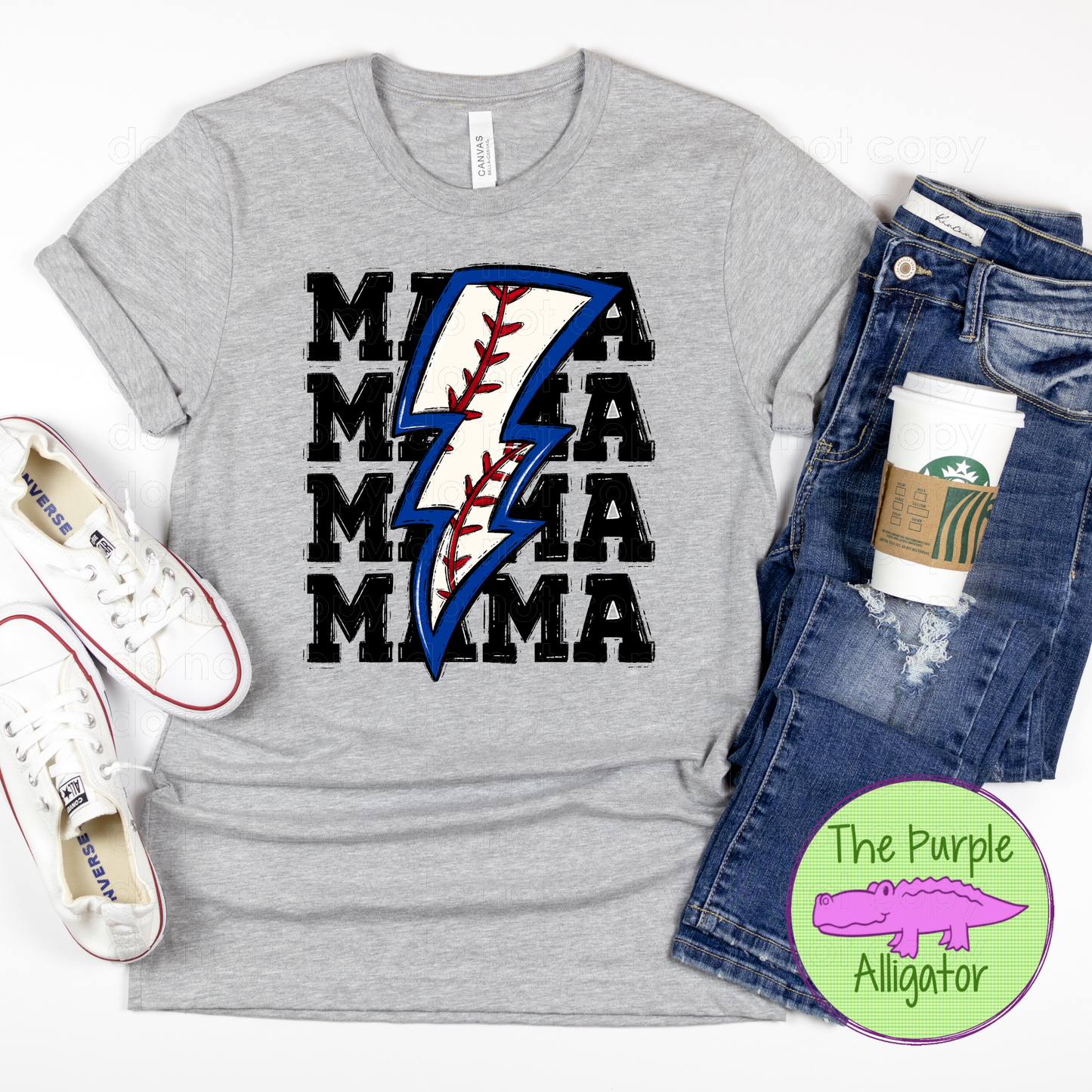 Baseball Mama Blue Lightning Bolt (d2f EPC)