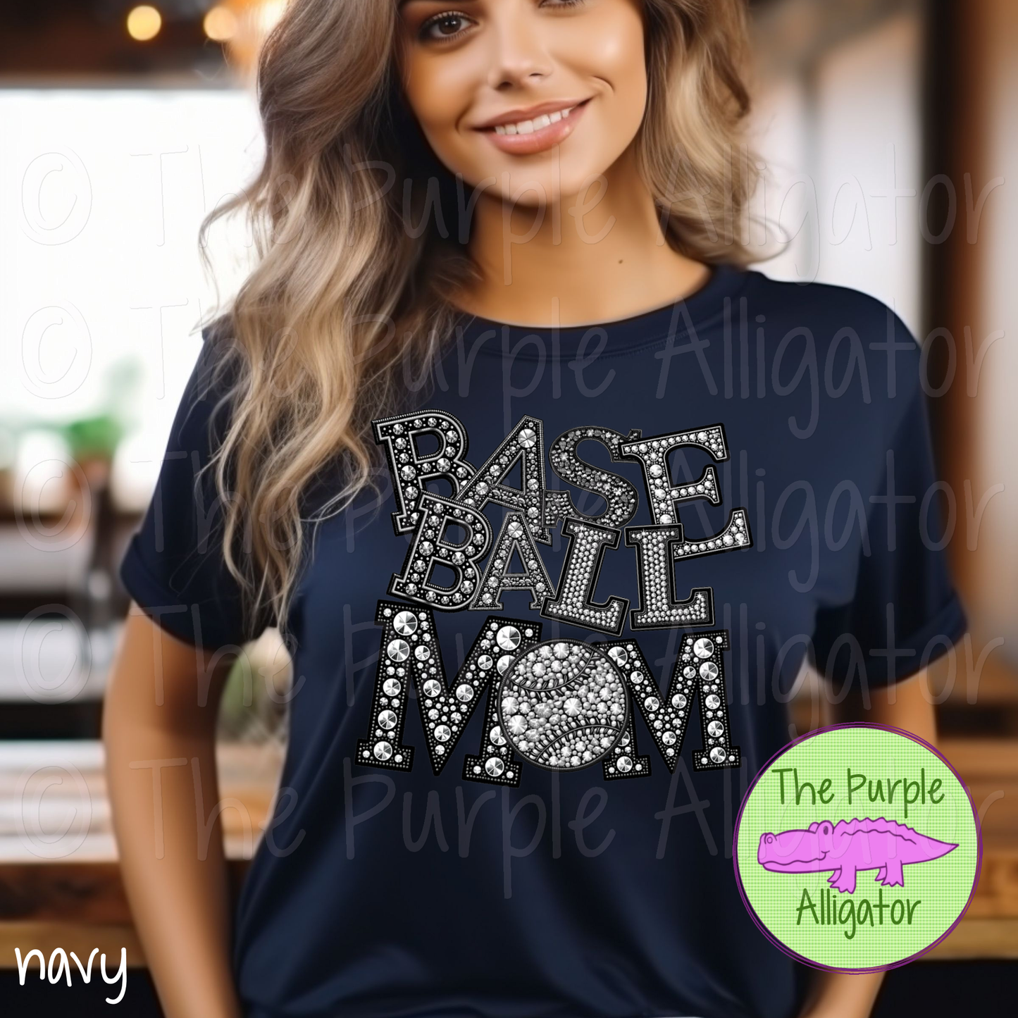 Baseball Mom Faux Rhinestone (d2f TED)