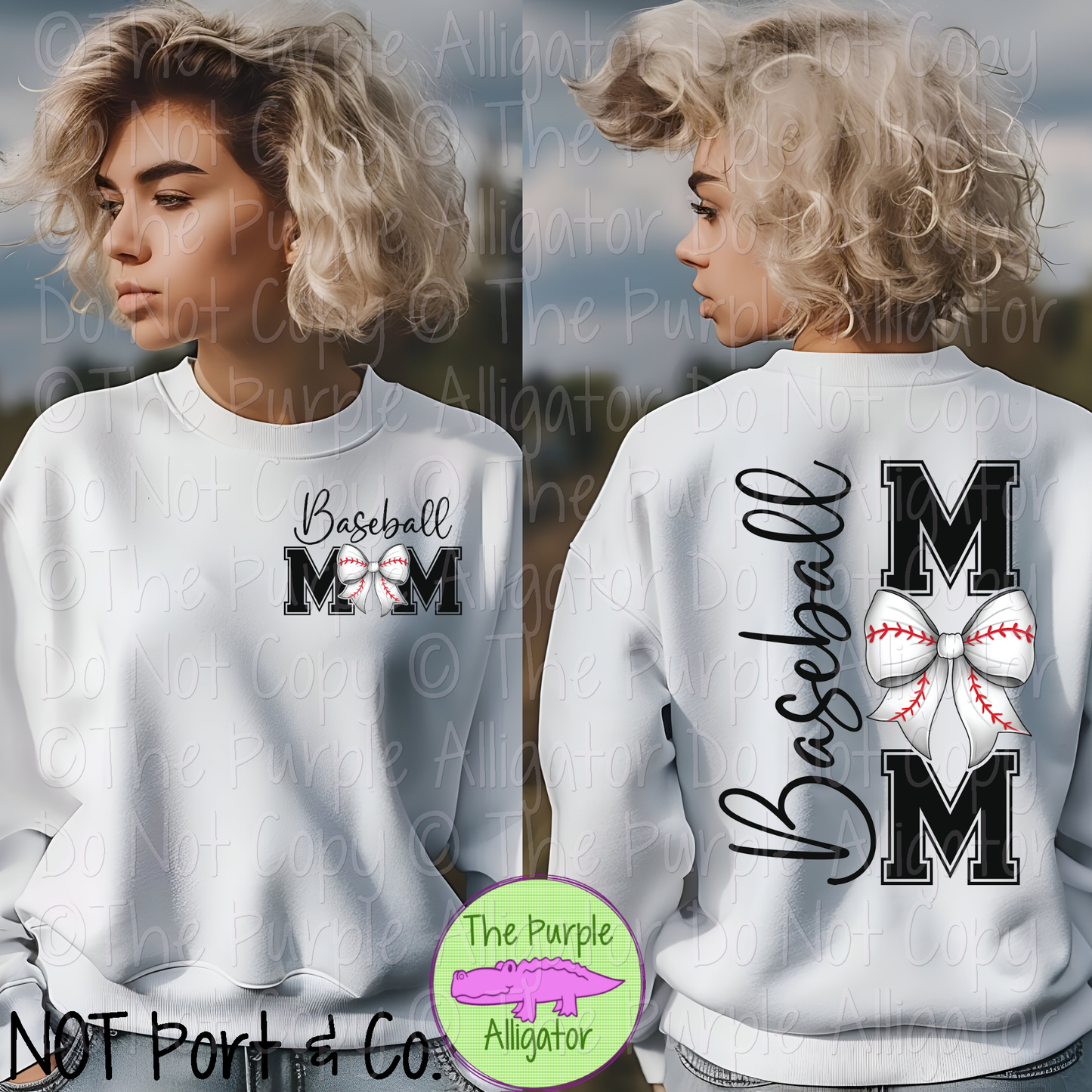 Baseball Mom Bow Front/Back Design 0225 (d2f PDF)