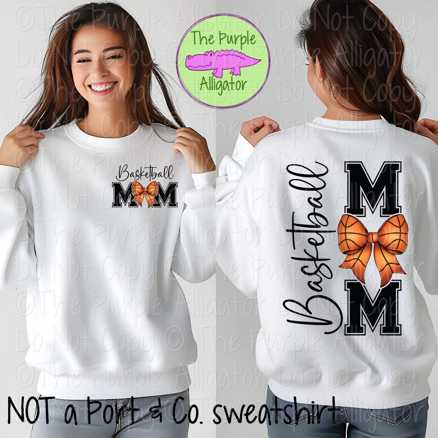 Basketball Mom Bow Front/Back Design 0225 (d2f PDF)