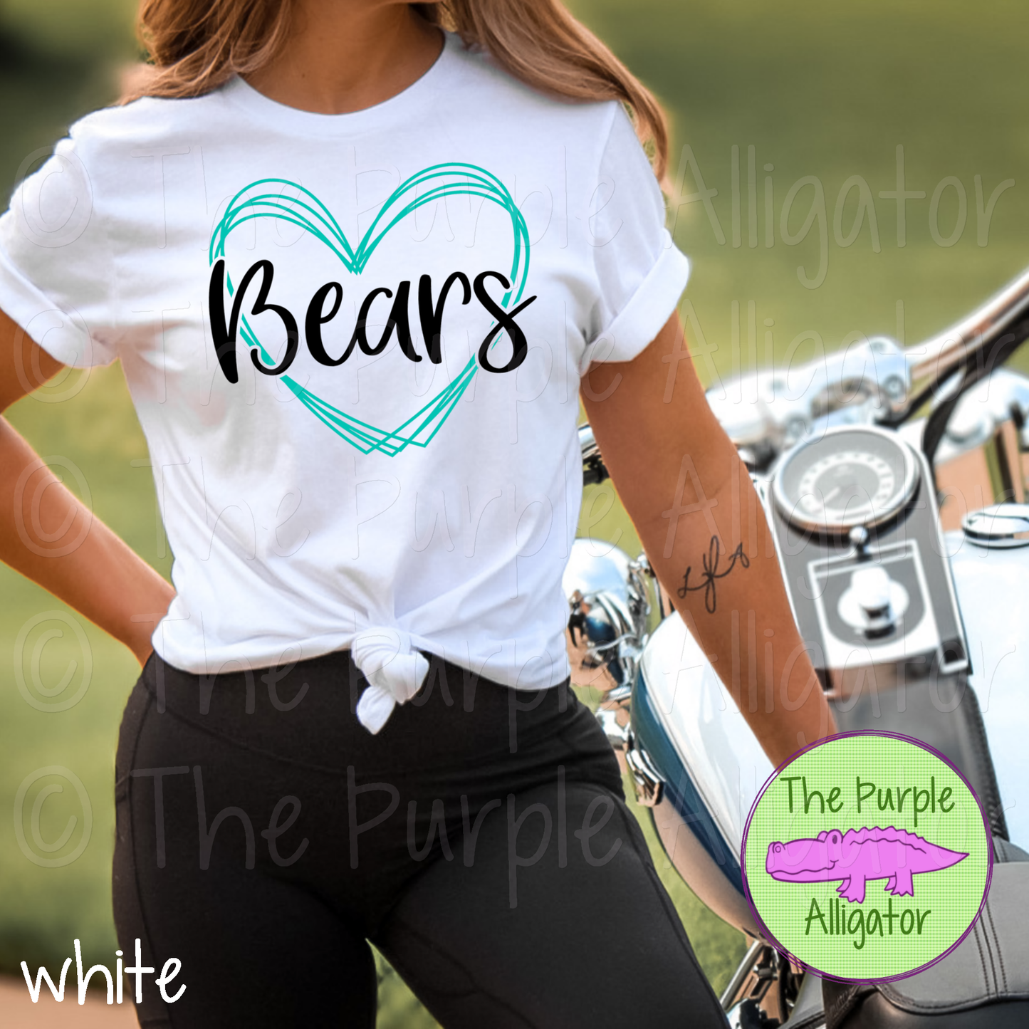 Bears Heart Frame Mascot School Spirit CHOOSE YOUR DESIGN COLORS (d2f TPA)