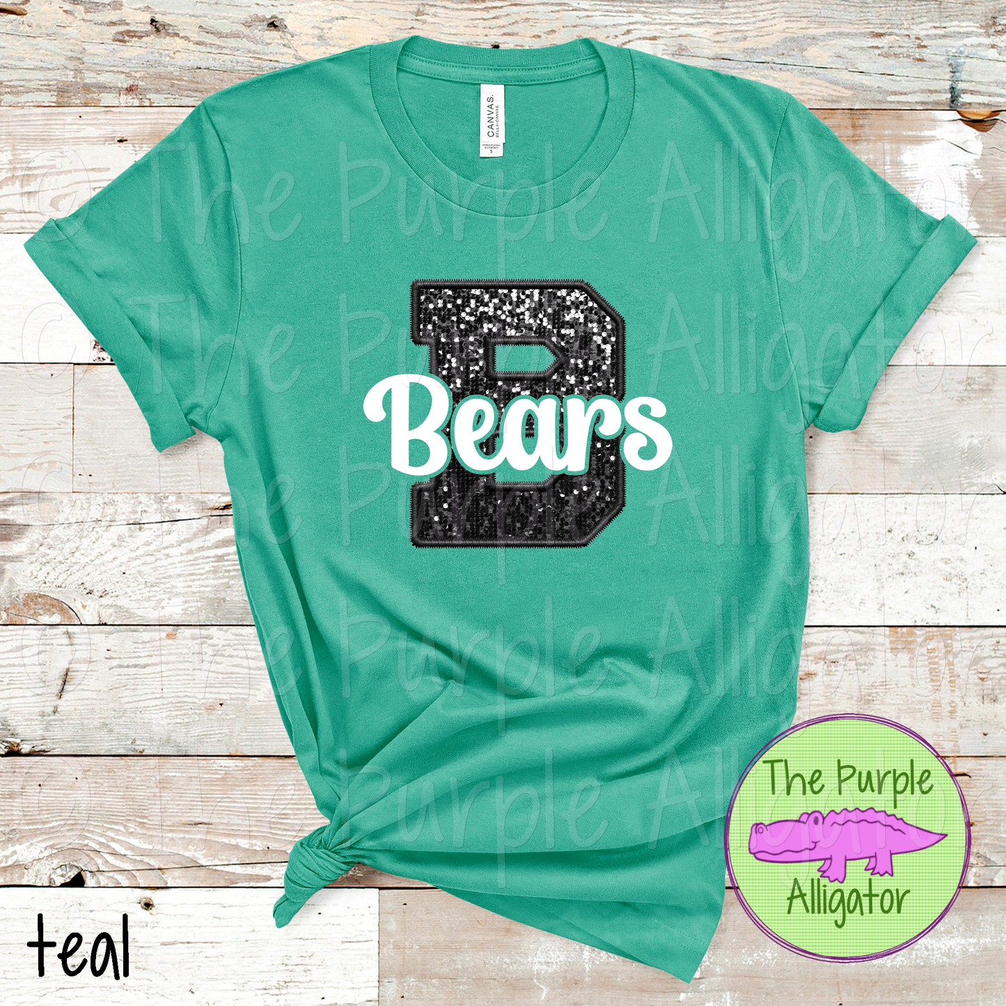 Bayside B Bears White Faux Embroidery School Spirit (d2f TPA)