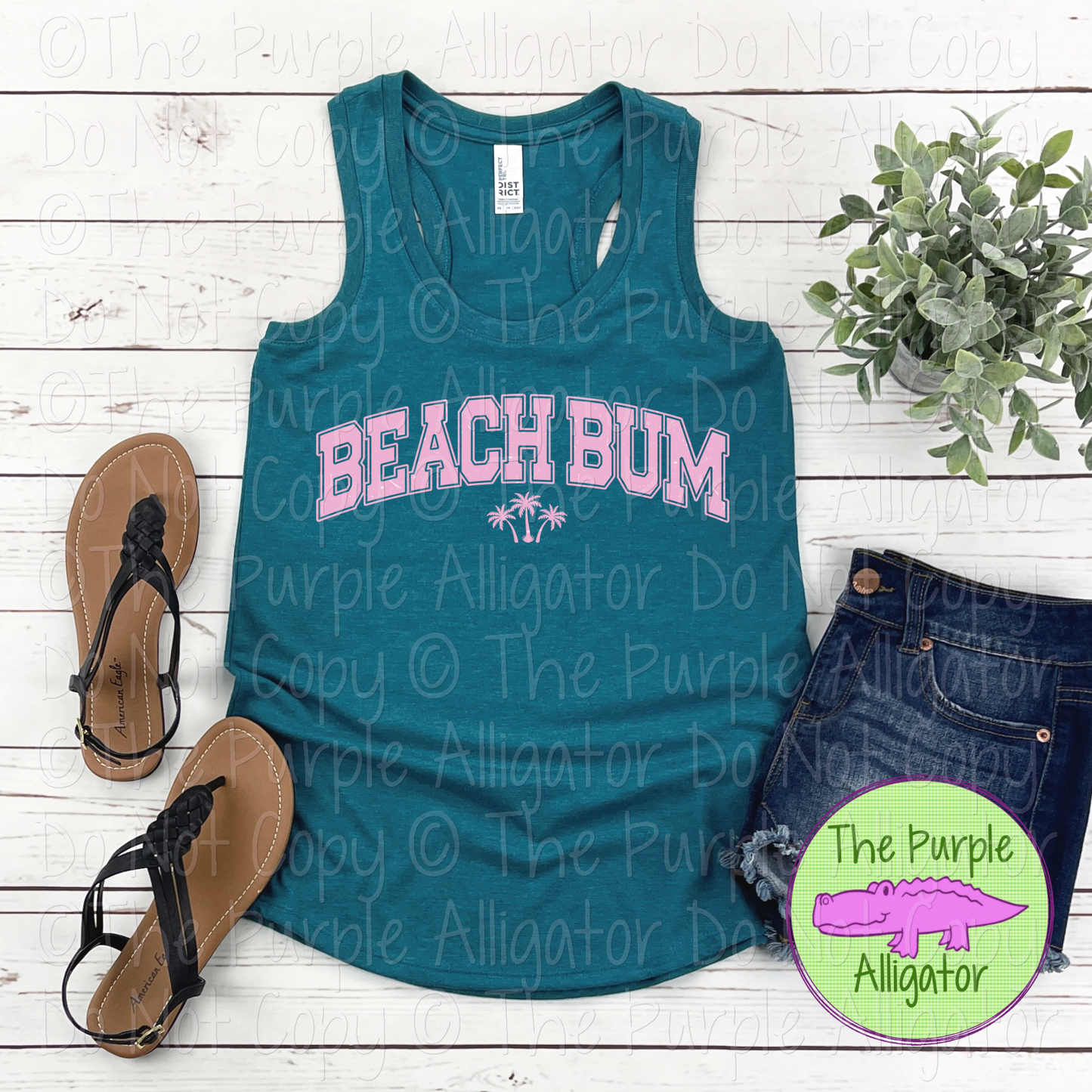 Beach Bum Palm Trees Distressed 0624 (d2f Yv)