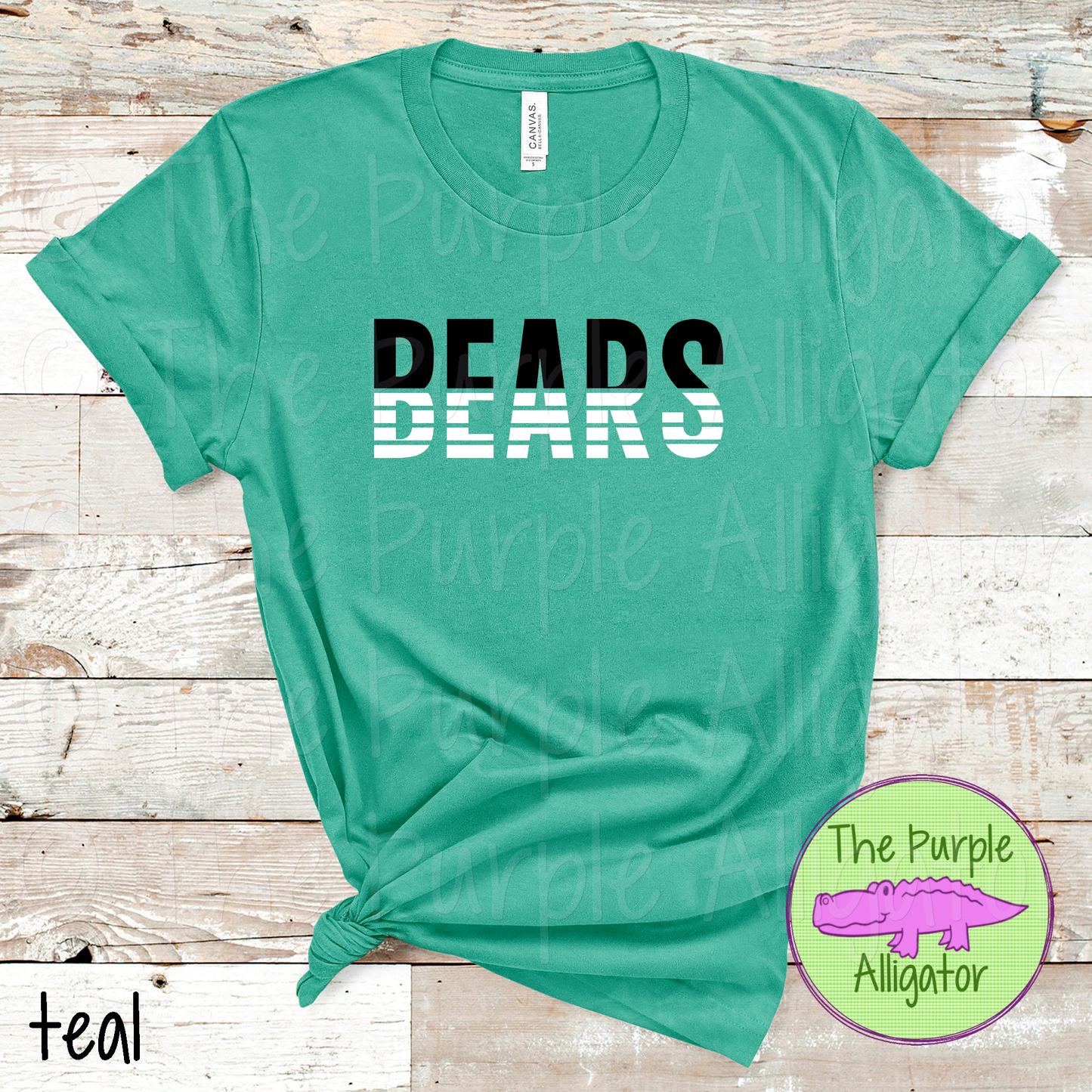 Bears Split Alpha Mascot School Spirit - CHOOSE YOUR DESIGN COLORS (d2f TPA)