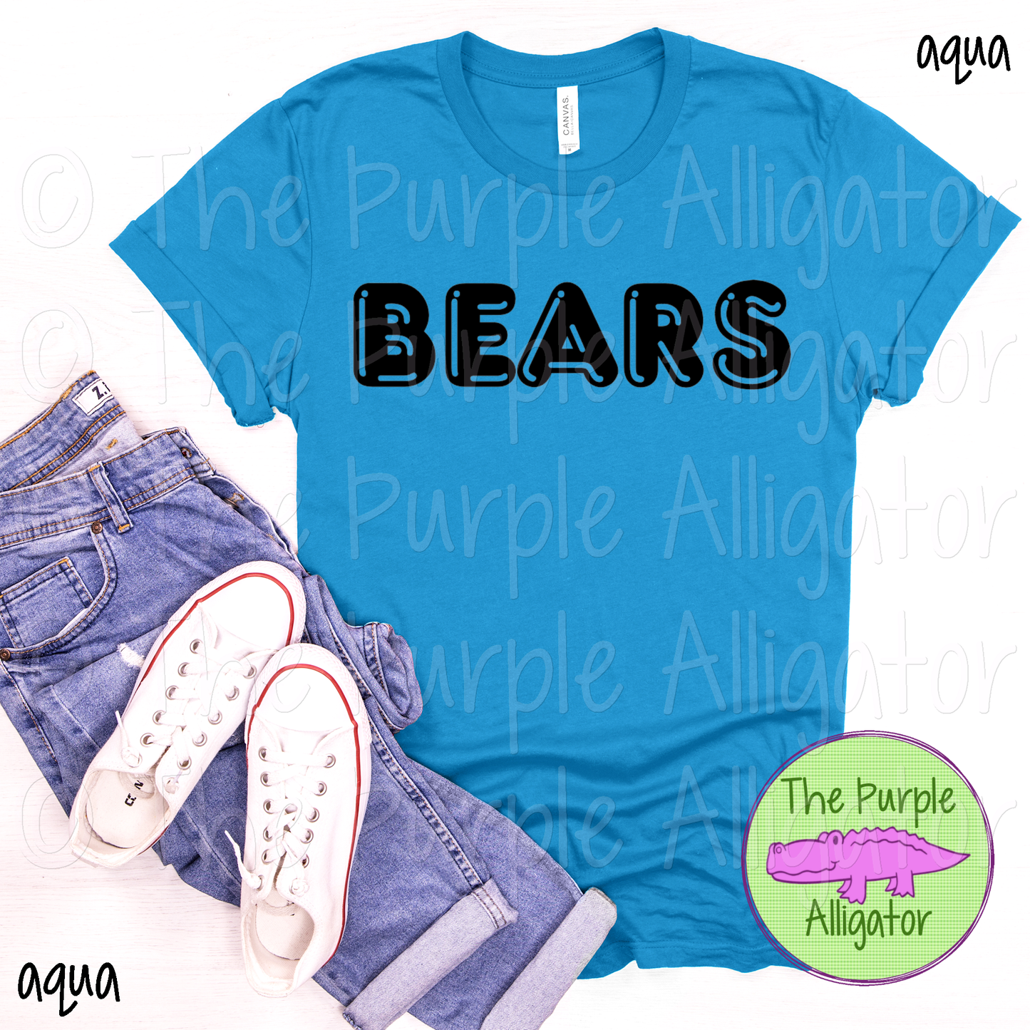 Bears Bubble Frft Mascot School Spirit - CHOOSE YOUR TEXT COLOR (d2f TPA)