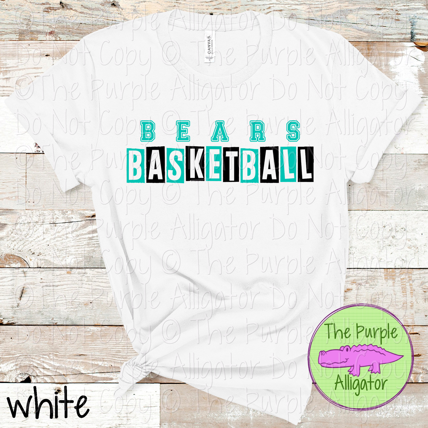 Bears Basketball Halftime – Bold Two-Color Mascot Sports Spirit Wear Design - CHOOSE YOUR DESIGN COLORS - 0925 (d2f TPA)