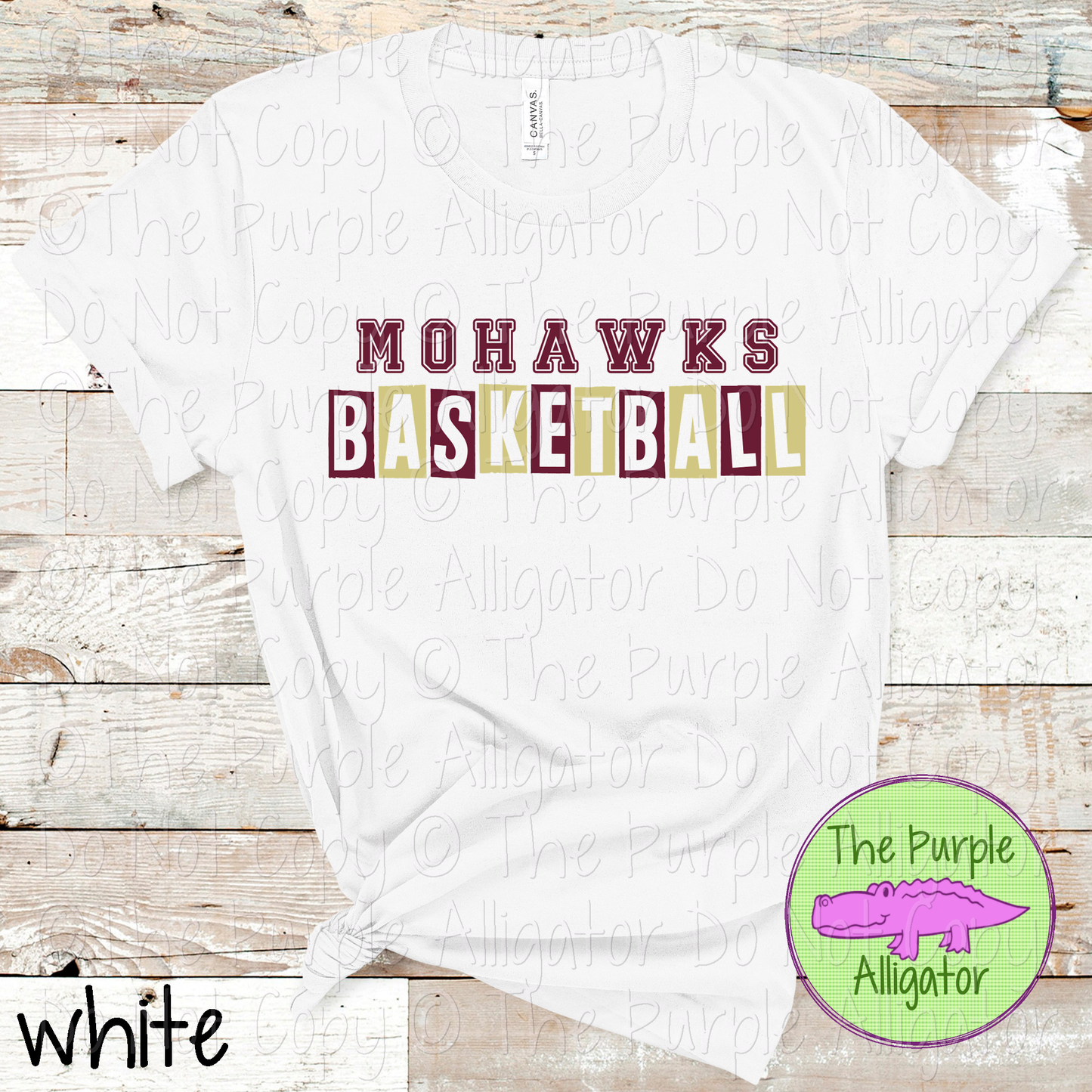 Mohawks Basketball Halftime – Bold Two-Color Mascot Sports Spirit Wear Design - CHOOSE YOUR DESIGN COLORS - 0925 (d2f TPA)