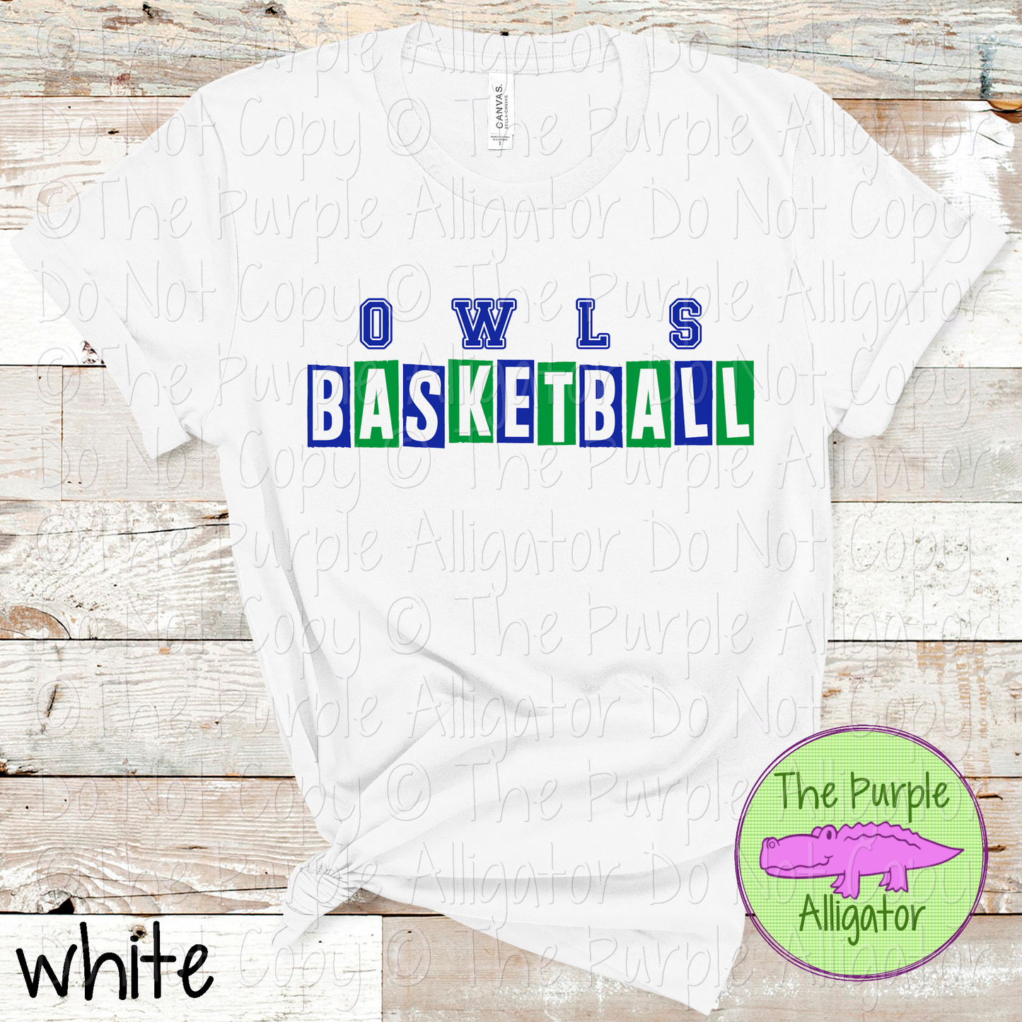 Owls Basketball Halftime – Bold Two-Color Mascot Sports Spirit Wear Design - CHOOSE YOUR DESIGN COLORS - 0925 (d2f TPA)